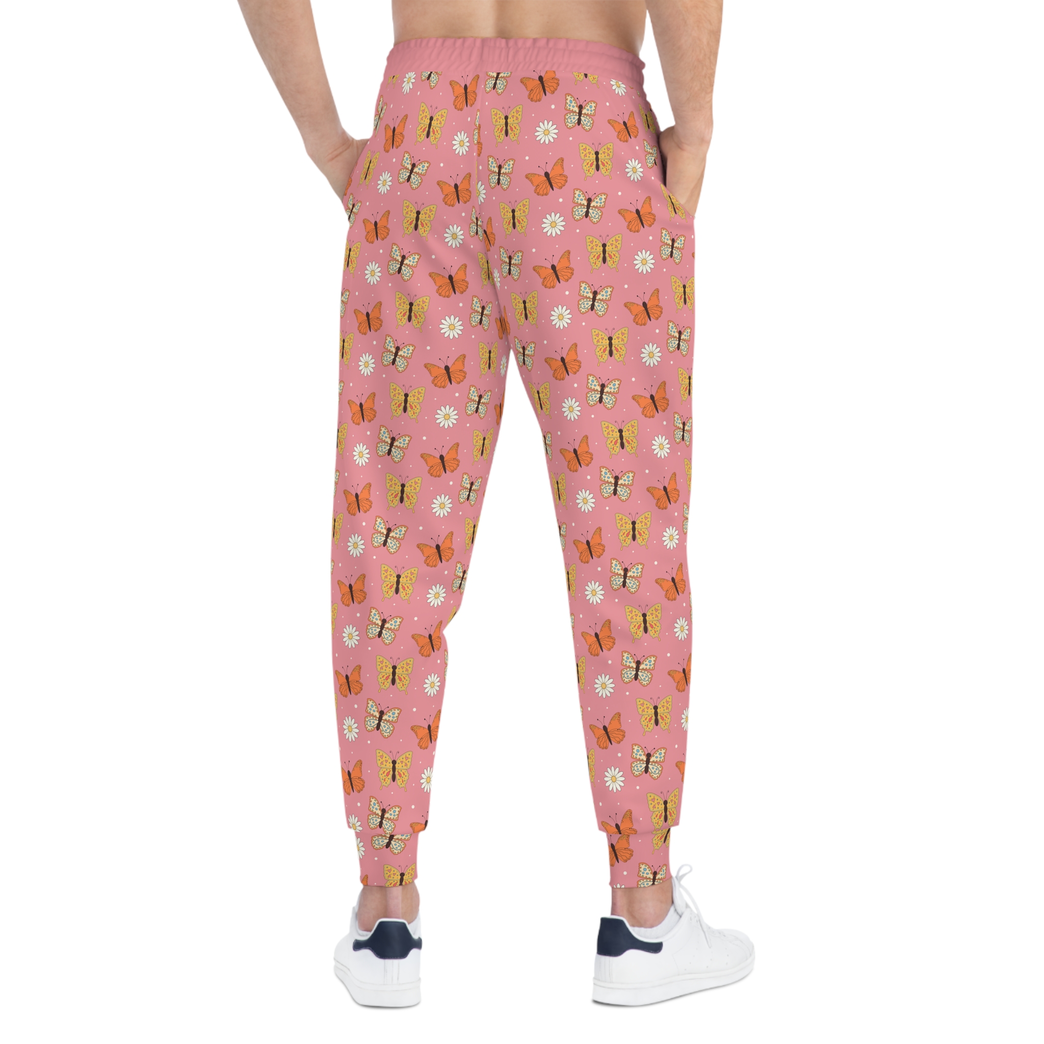 70s Retro Groovy Butterfly & Daisy Print w/Treasure Pockets™ Athletic Joggers (S.e.P.T.™) - Image 6