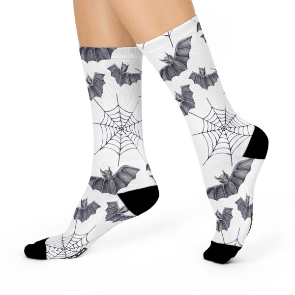 Flying Bats & Spiderweb Pattern Cushioned Crew Socks (S.e.P.T.) - Image 3