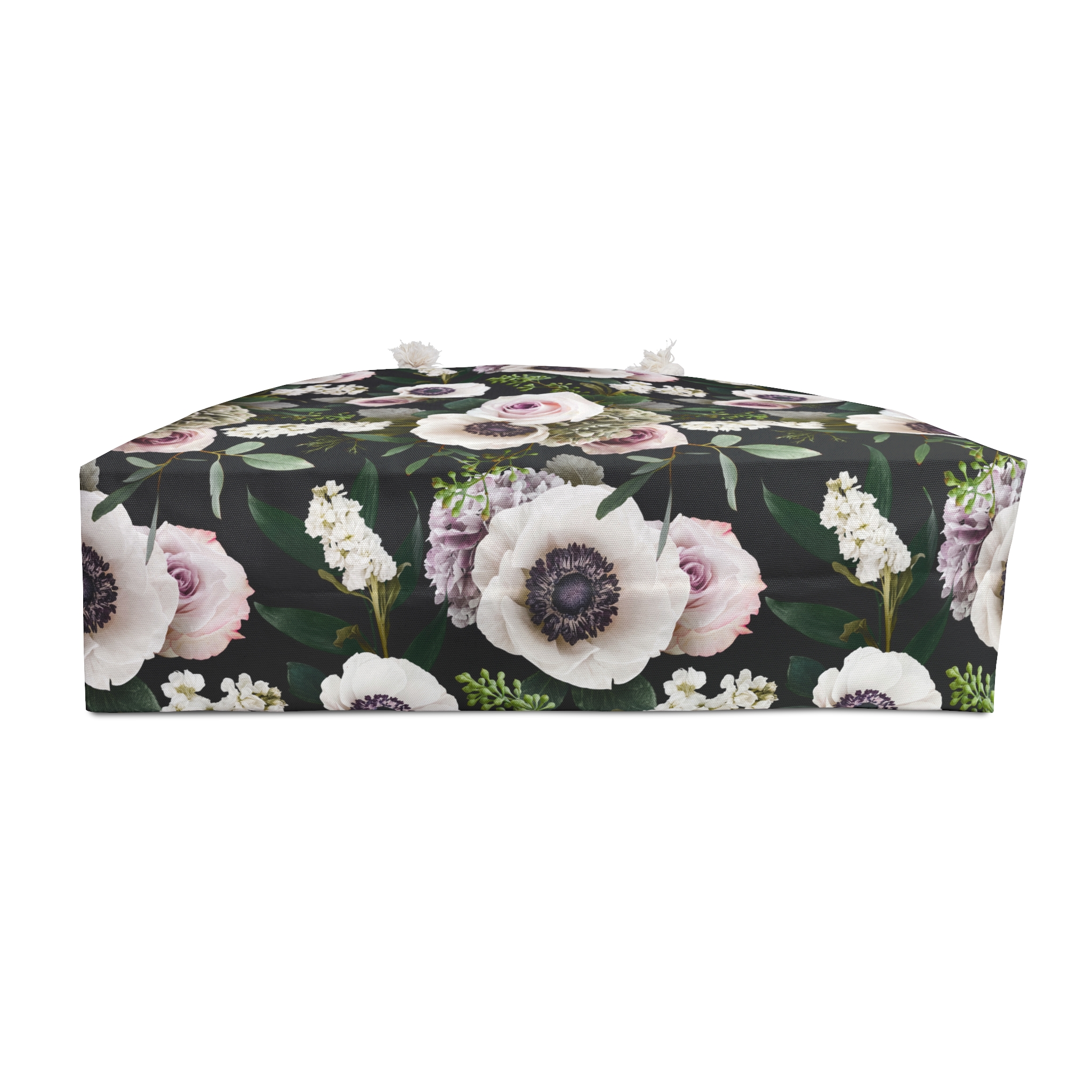 Sophisticated White Moody Floral Print Black Weekender Bag (S.e.P.T.™) - Image 4