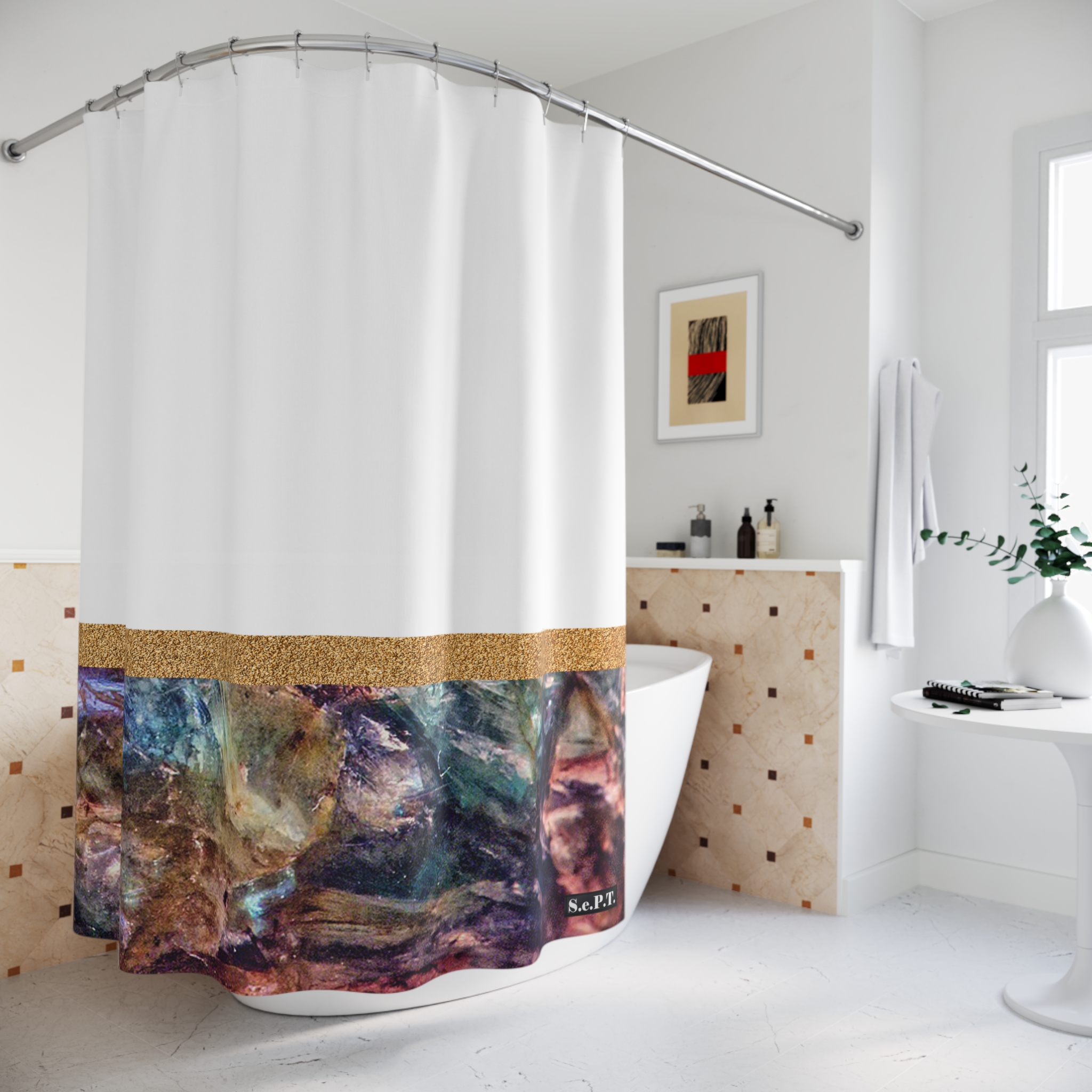 Labradorite Gemstone Shower Curtain Option 1 - (S.e.P.T.) - Image 4