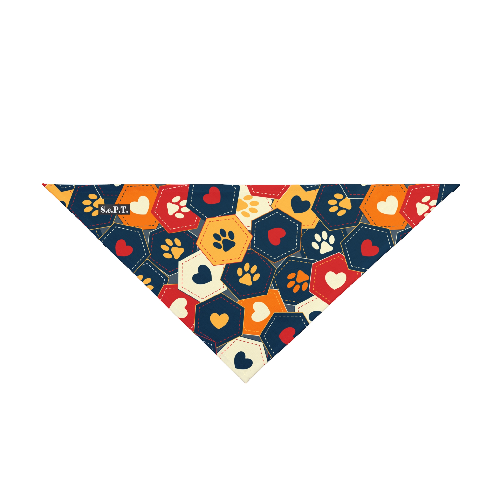 Red, Orange & Blue Pet Lover Hexagon Pet Bandana - (S.e.P.T.™) - Image 3
