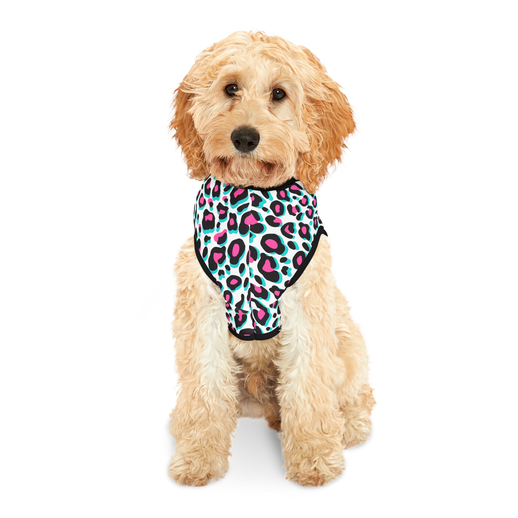 Fuchsia & Aqua Leopard Print Cat & Dog Pet Hoodie - (S.e.P.T.™) - Image 4
