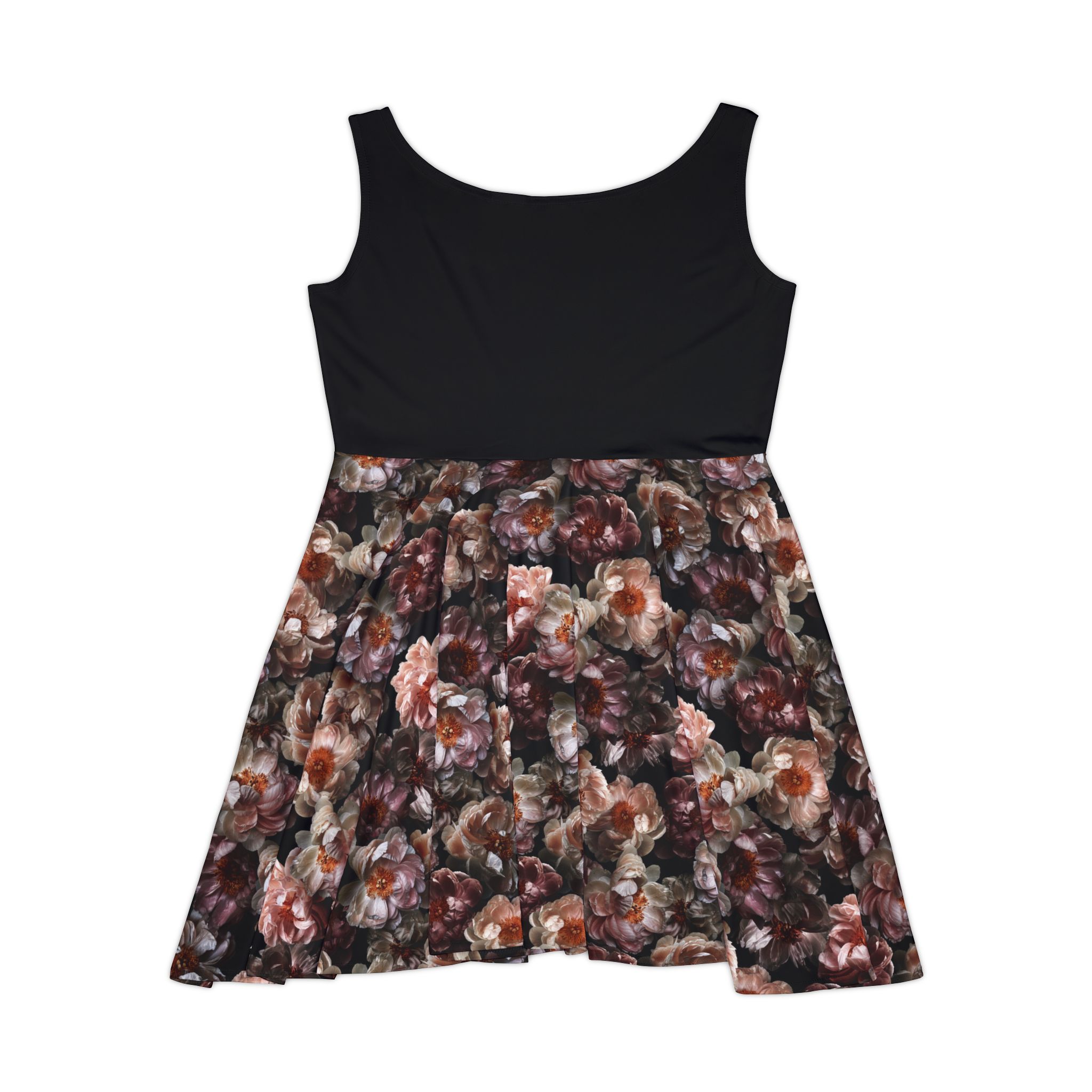 Romantic Antique Rose Botanical Print Black` Women's Skater Dress (S.e.P.T.™) - Image 4