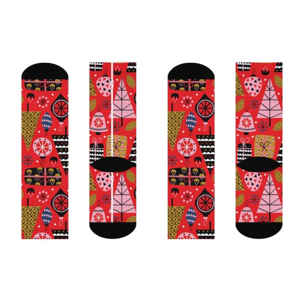 Red Holiday Cheer Cushioned Crew Socks - Image 4