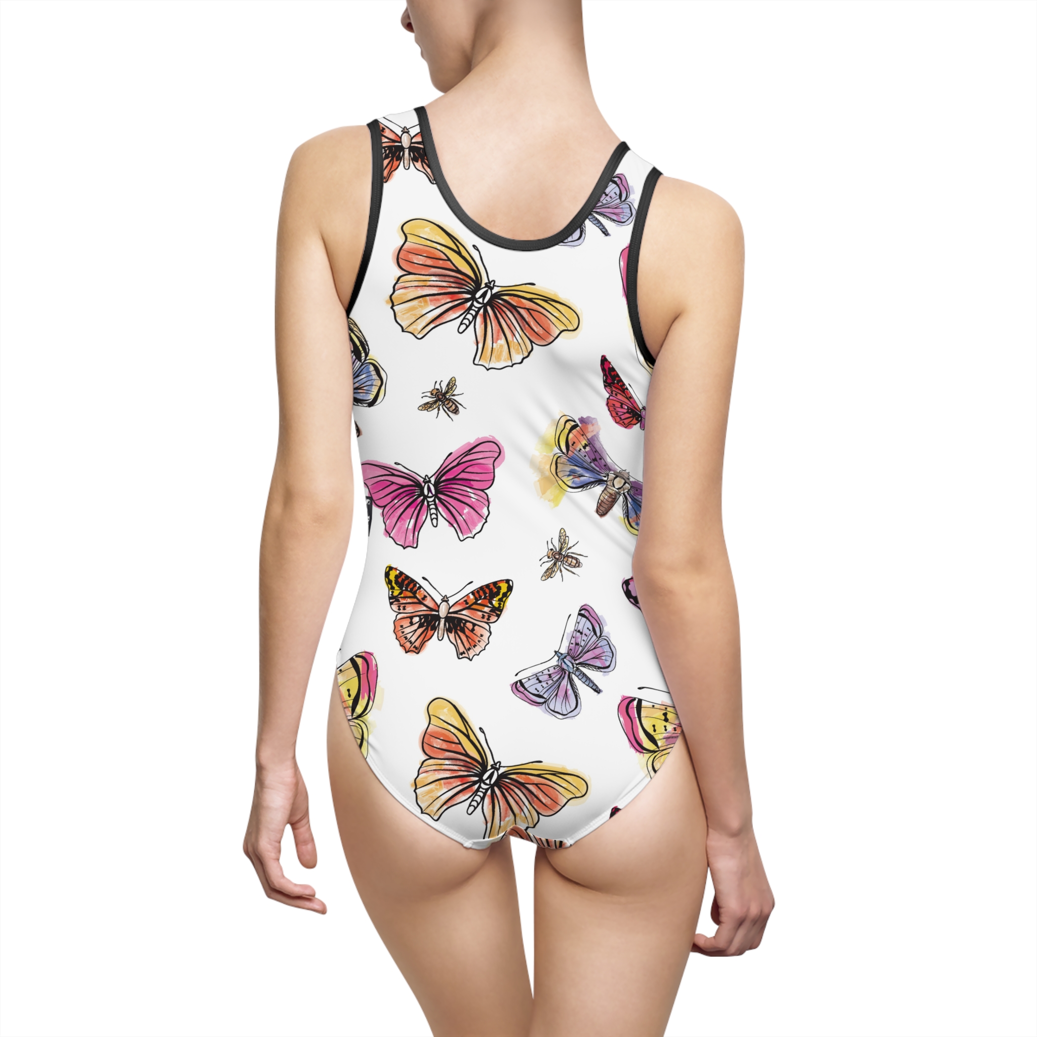 Flutter Watercolor Butterfly Women's Classic One-Piece Swimsuit (S.e.P.T.) - Image 2