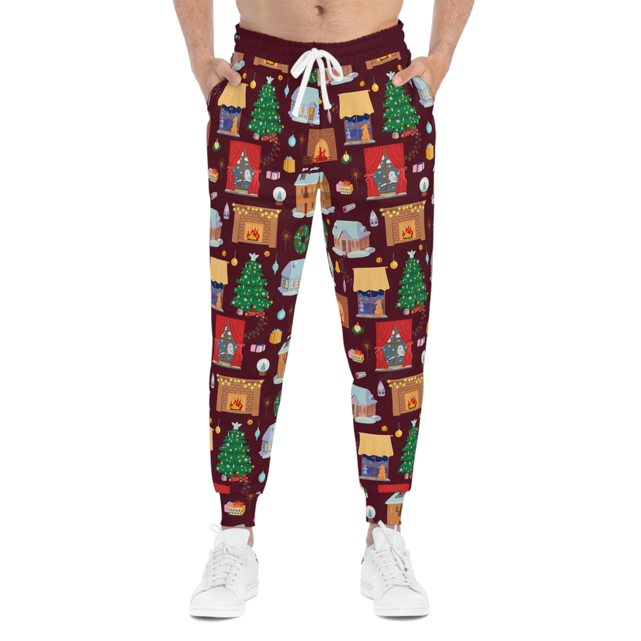 Cozy Christmas Village Holiday Print w/Treasure Pockets™ Athletic Joggers (S.e.P.T.™) - Image 3