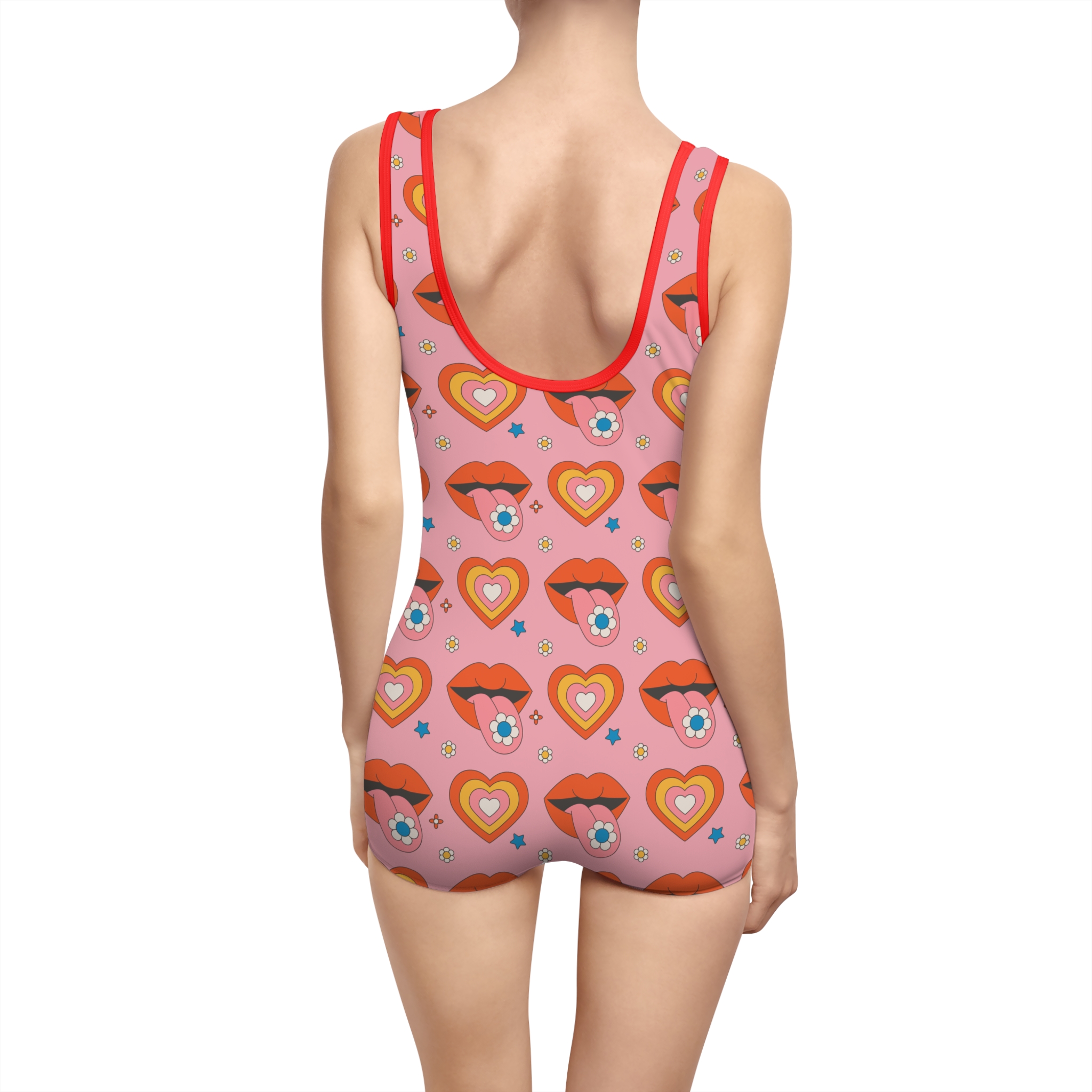 Groovy Flower Power Kiss Women's Vintage Swimsuit (S.e.P.T.™) - Image 2