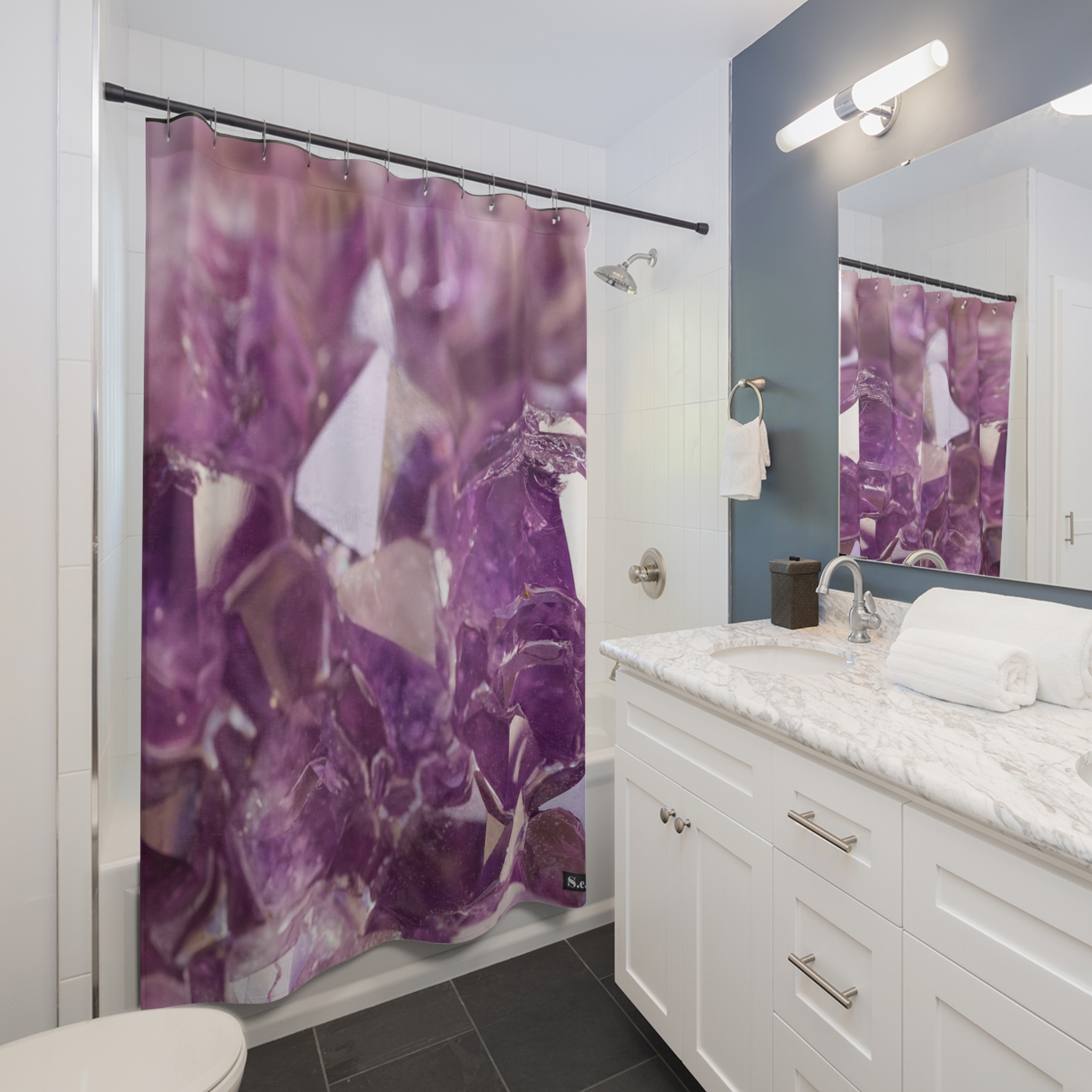 Purple Amethyst Crystal - Shower Curtain Option 1 - (S.e.P.T.) - Image 3