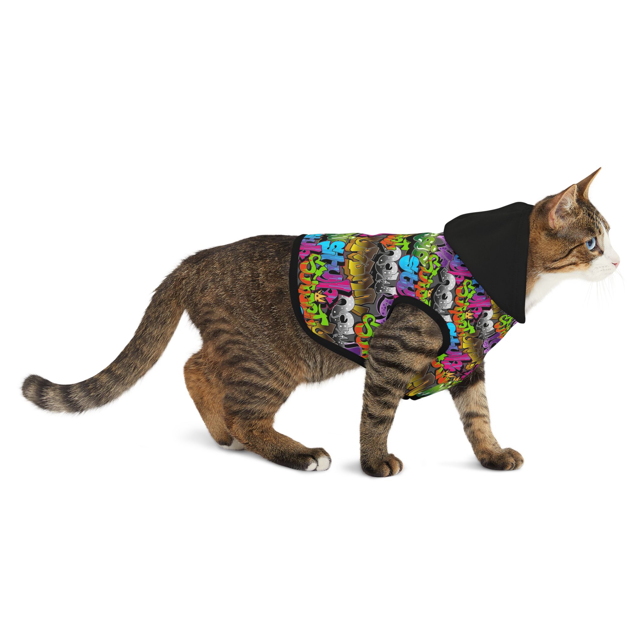 Urban Graffiti Wall Print Cat & Dog Pet Hoodie - (S.e.P.T.™) - Image 6
