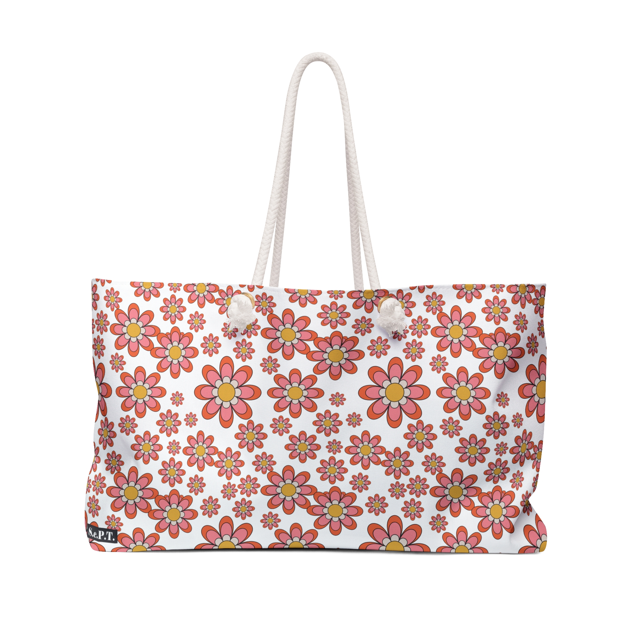 Retro Fun Pink Daisy Floral Print Weekender Bag (S.e.P.T.™)
