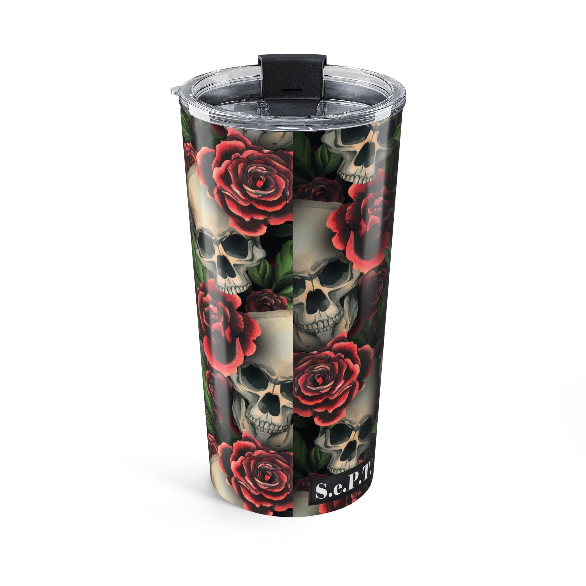 Gothic Skulls & Red Roses Print - Tumbler 20oz - (S.e.P.T.™) - Image 2