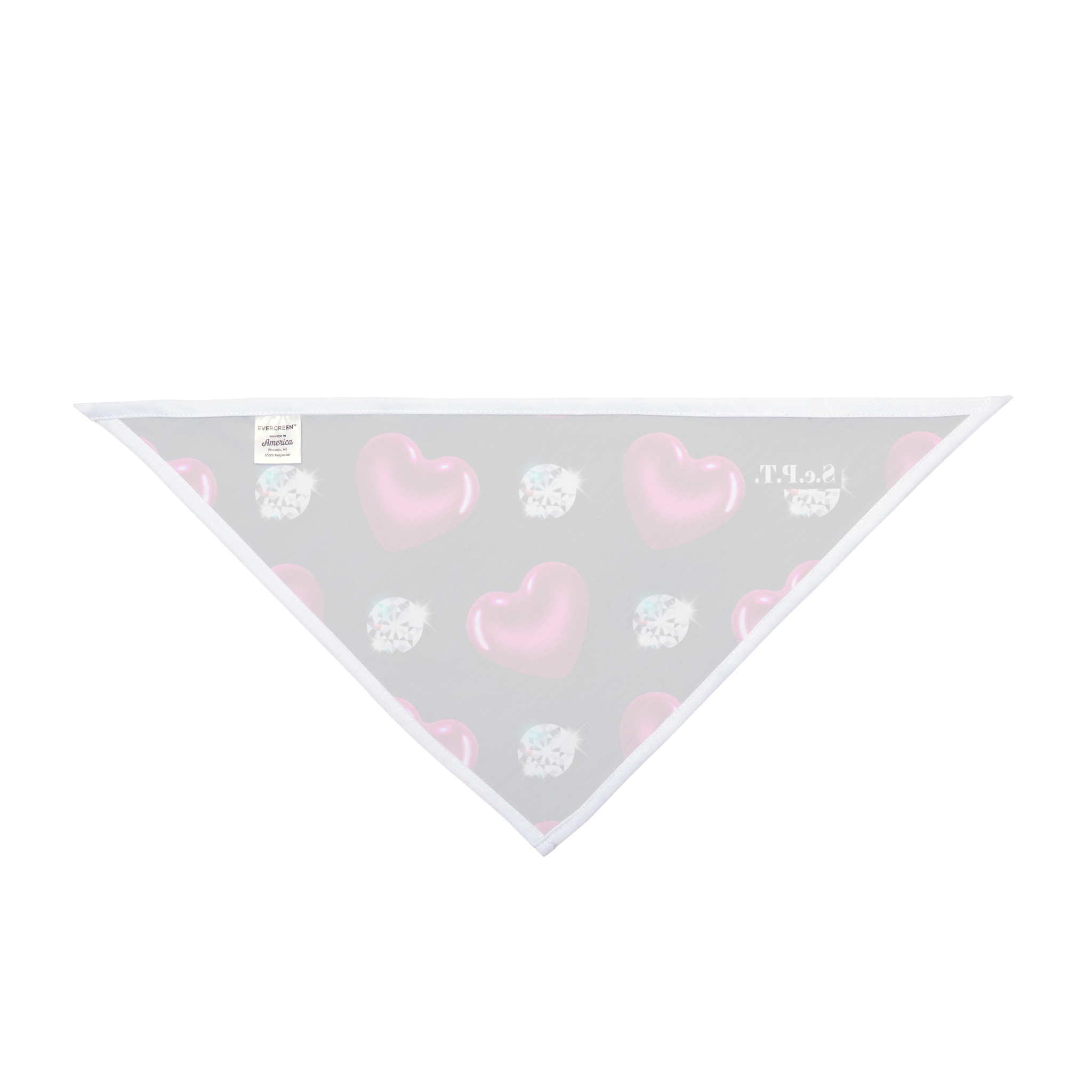 Glossy Pink Hearts & Diamonds Print Pet Bandana - (S.e.P.T.™) - Image 4