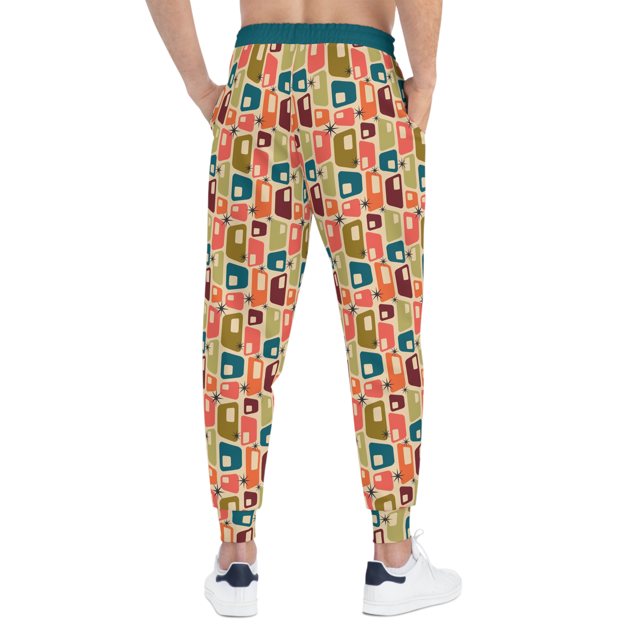 Mid-Century Atomic Retro Squares Print Athletic Joggers (S.e.P.T.™) - Image 6