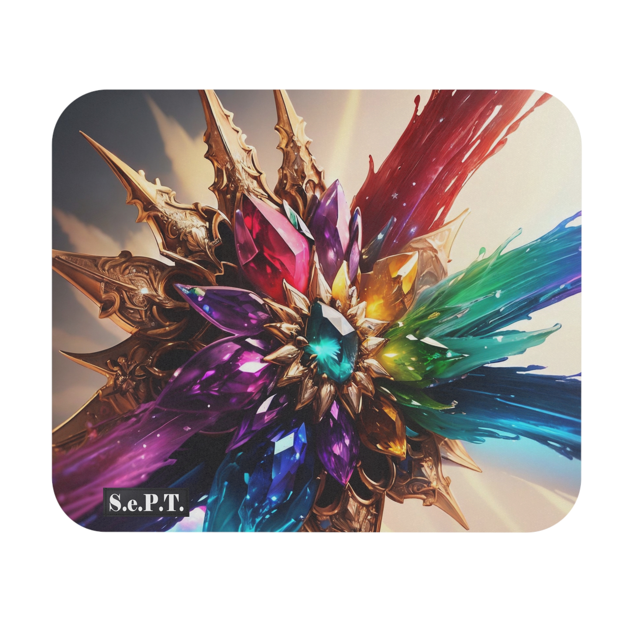 Vibrant Rainbow Gemstone Mouse Pad - Colorful - (S.e.P.T.)