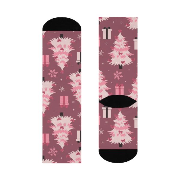 Pink Holiday Dreams Cushioned Crew Socks - Image 5
