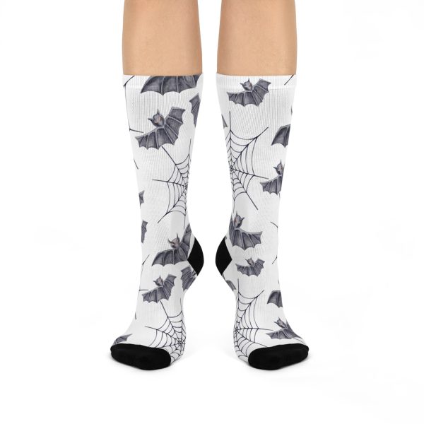 Flying Bats & Spiderweb Pattern Cushioned Crew Socks (S.e.P.T.)