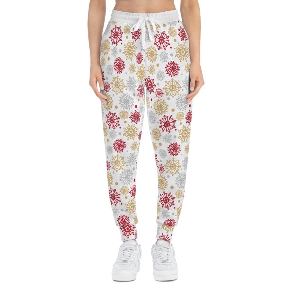 Holly Jolly Gold & Silver Snowflake Athletic Joggers (AOP)
