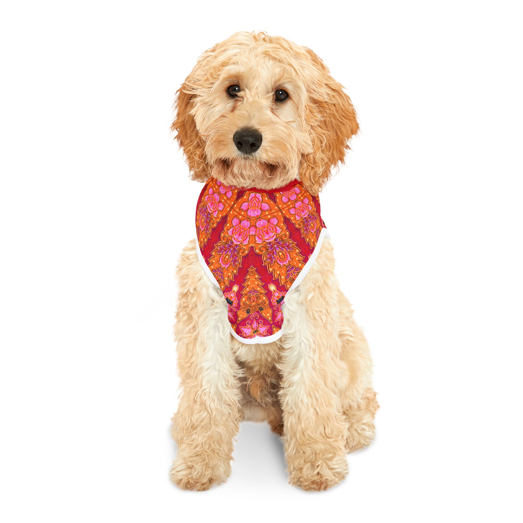 Bohemian Bright Fuchsia & Orange Geometric Pattern Cat & Dog Pet Hoodie - (S.e.P.T.™) - Image 3