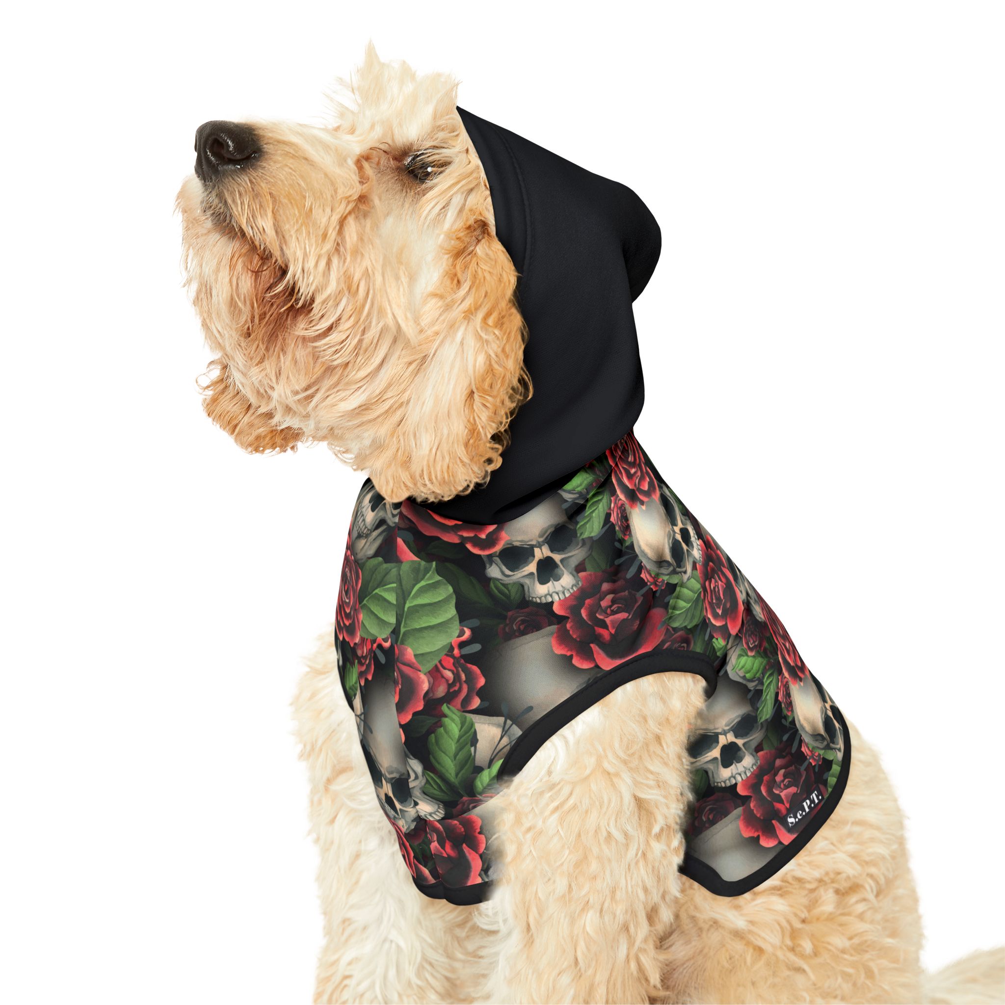 Gothic Skulls & Red Roses Print Pet Hoodie - (S.e.P.T.™) - Image 8