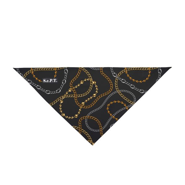 Mixed Metal Chain and Rope Pattern Pet Bandana - (S.e.P.T.)