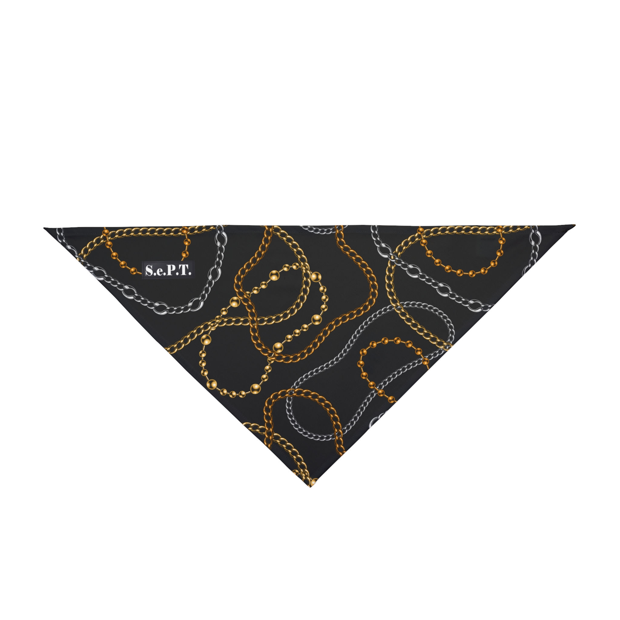 Mixed Metal Chain and Rope Pattern Pet Bandana - (S.e.P.T.)