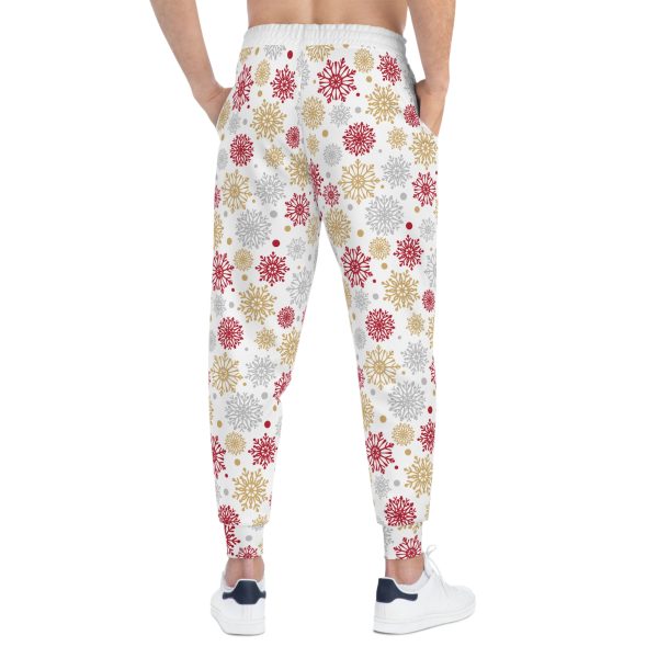 Holly Jolly Gold & Silver Snowflake Athletic Joggers (AOP) - Image 5