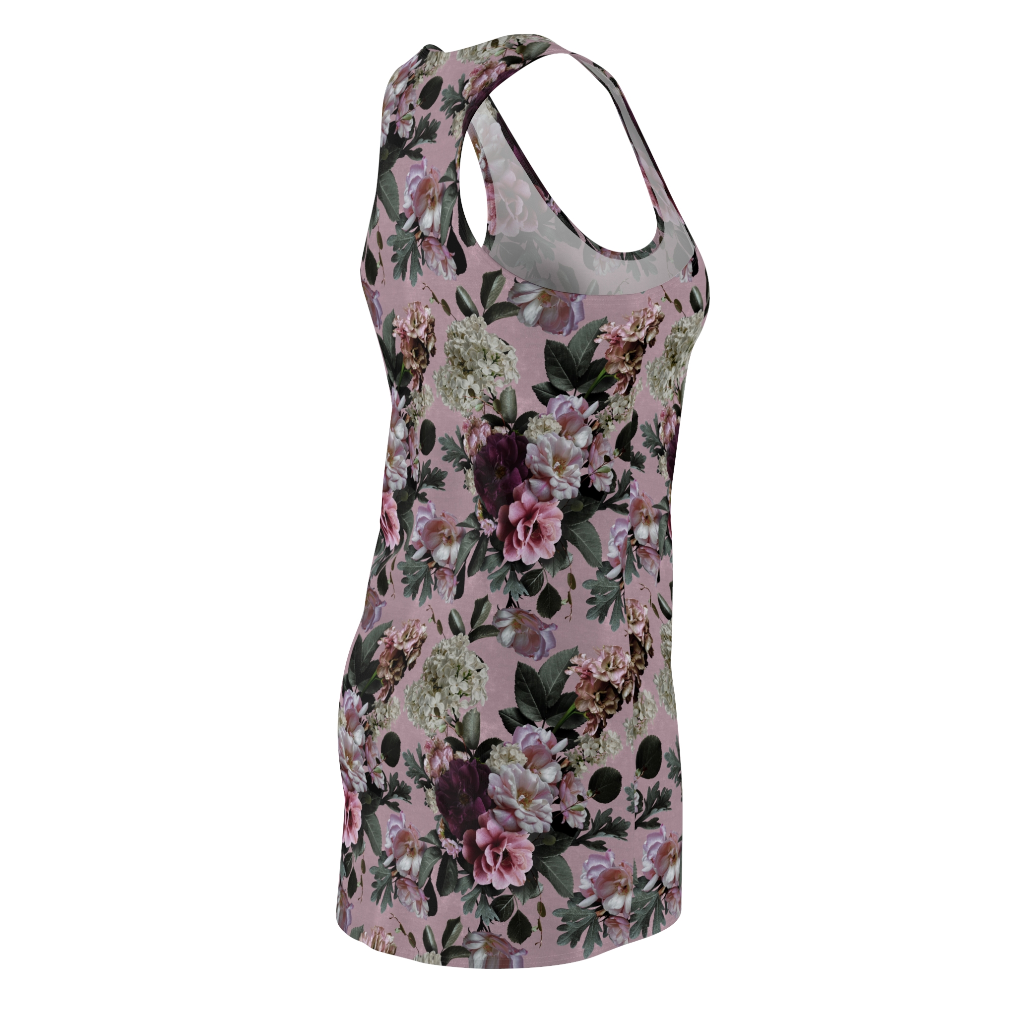 Romantic Vintage Rose Bouquet Botanical Print Women's Racerback Dress (S.e.P.T.™) - Image 5