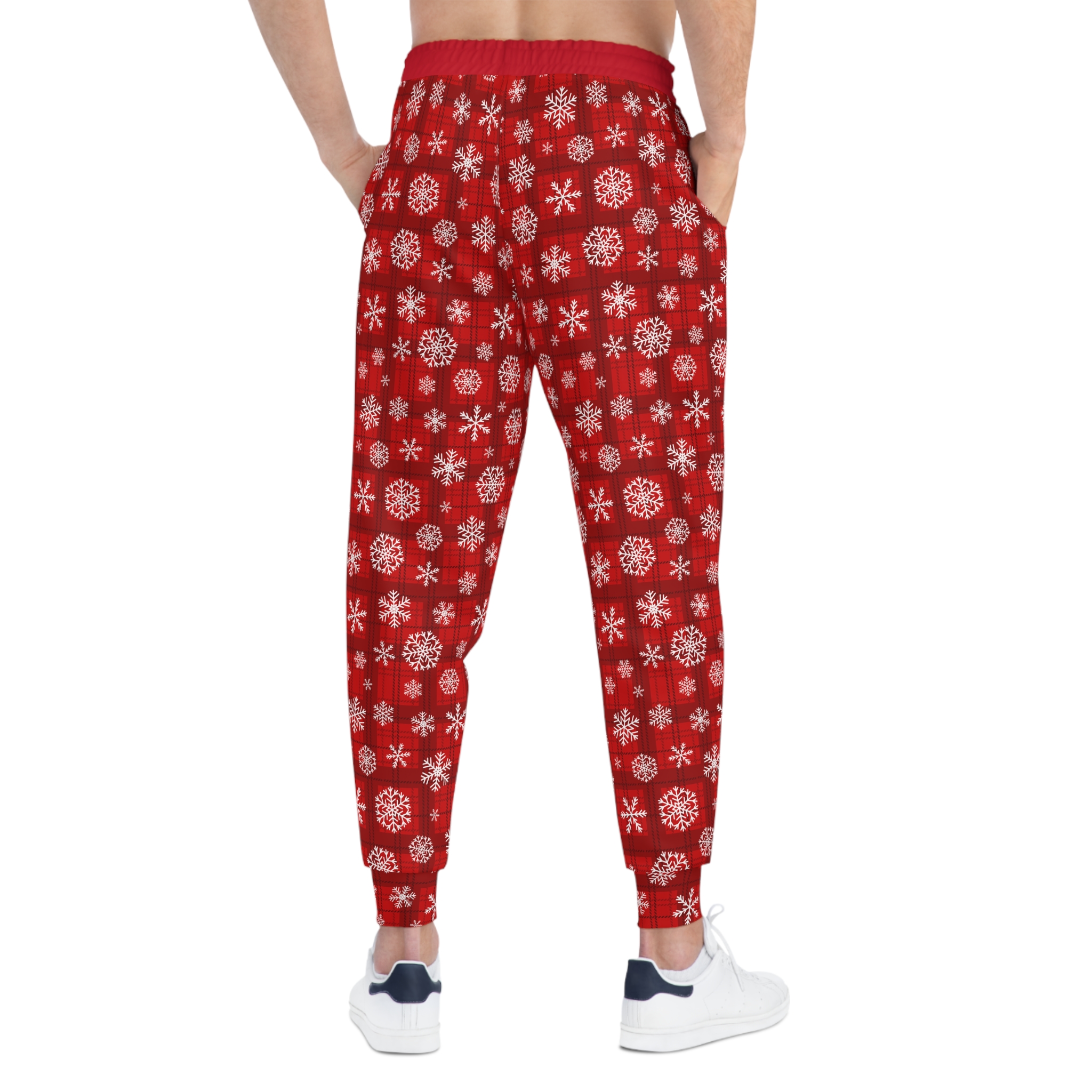 Holiday Cheer Red Tartan Snowflake Athletic Joggers (S.e.P.T.) - Image 5