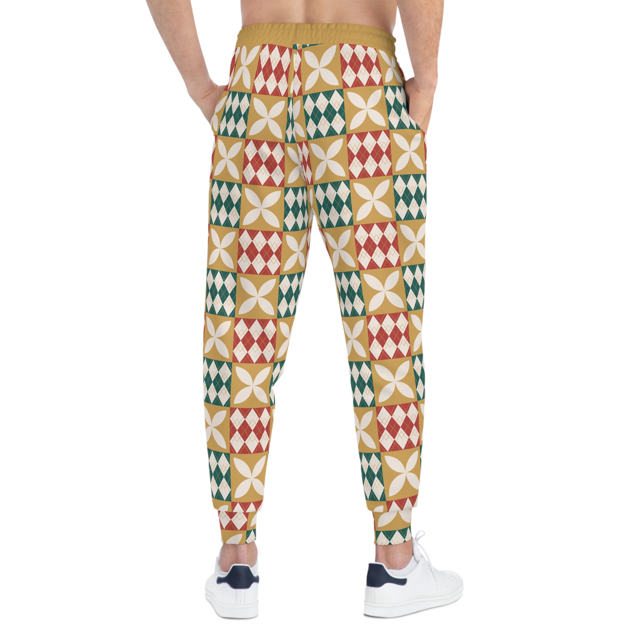 Warm Tones Holiday Harlequin Quilt Pattern w/Treasure Pockets™ Athletic Joggers (S.e.P.T.™) - Image 6