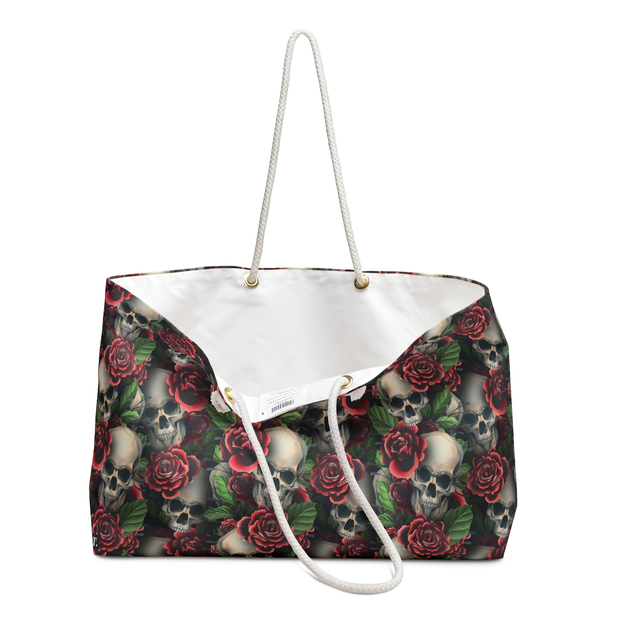 Gothic Skulls & Red Roses Print Weekender Bag (S.e.P.T.™) - Image 3