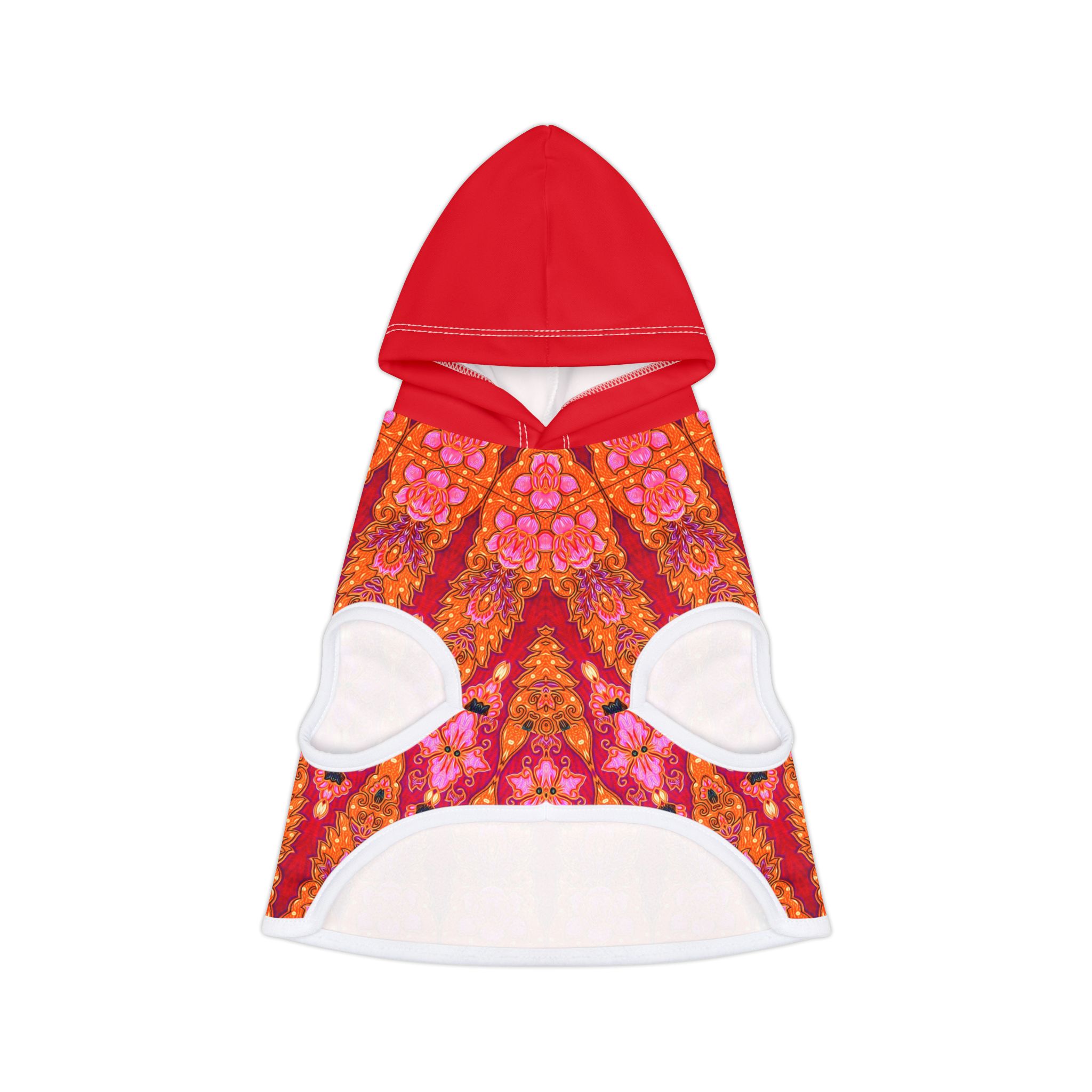 Bohemian Bright Fuchsia & Orange Geometric Pattern Cat & Dog Pet Hoodie - (S.e.P.T.™) - Image 4