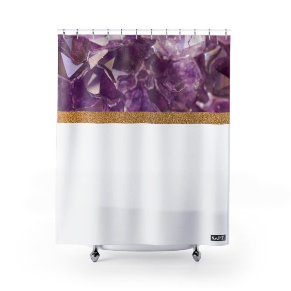 Purple Amethyst Crystal - Shower Curtain Option 3 - (S.e.P.T.)