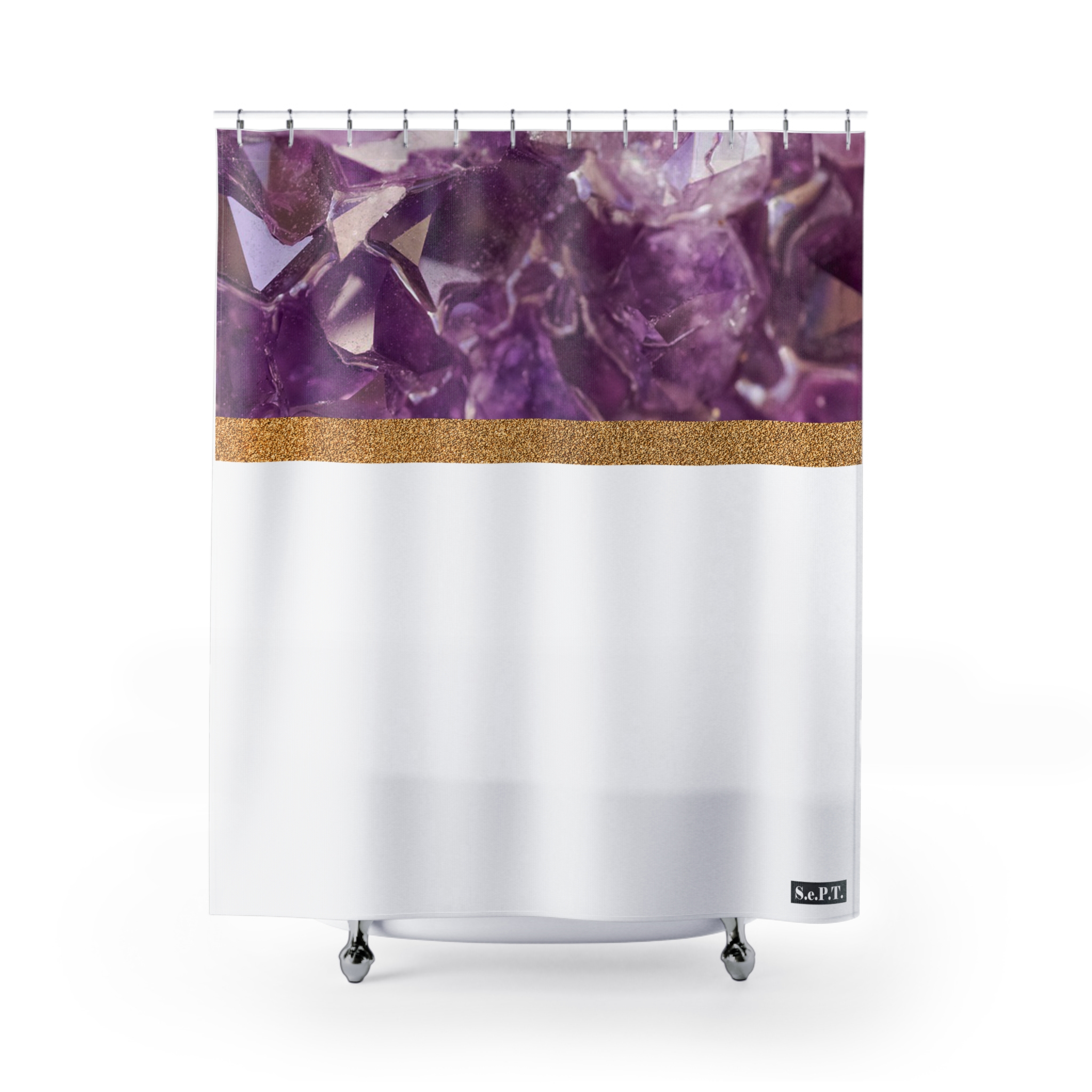 Purple Amethyst Crystal - Shower Curtain Option 3 - (S.e.P.T.)