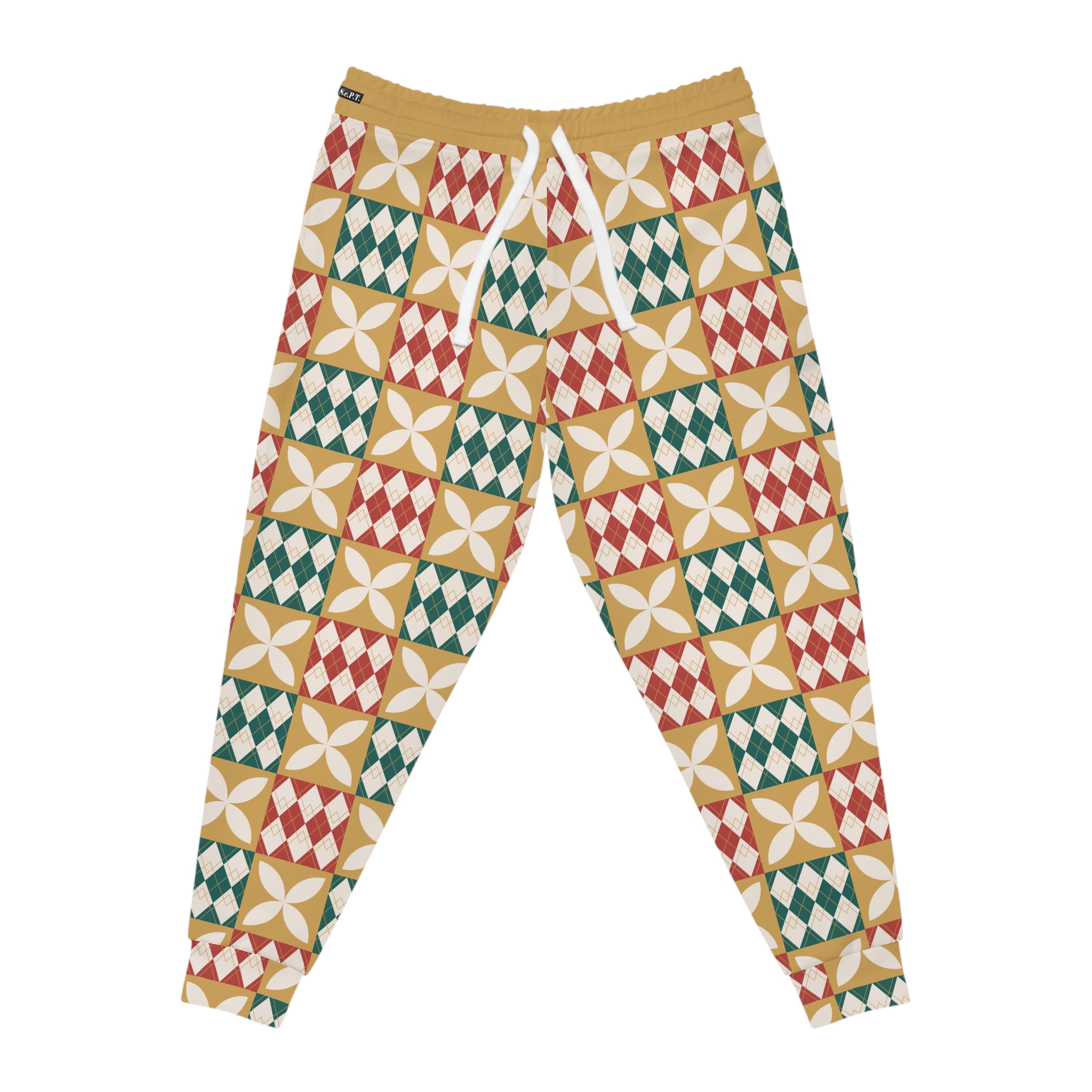Warm Tones Holiday Harlequin Quilt Pattern w/Treasure Pockets™ Athletic Joggers (S.e.P.T.™) - Image 4
