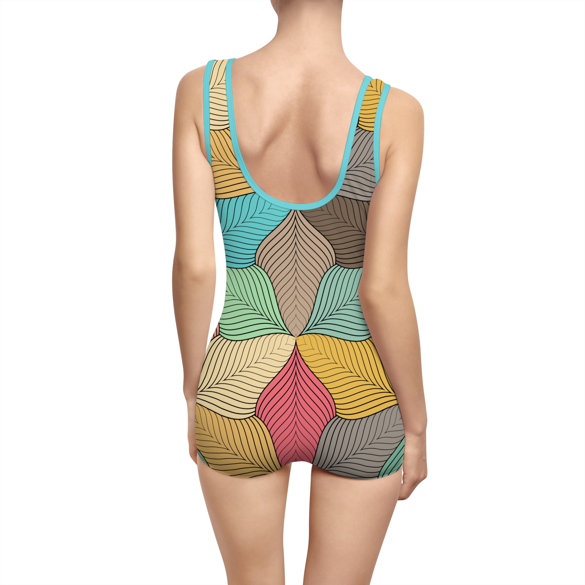 Mid-Century Modern Wavy Abstract Print #2 Women's Vintage Swimsuit (S.e.P.T.™) - Image 2