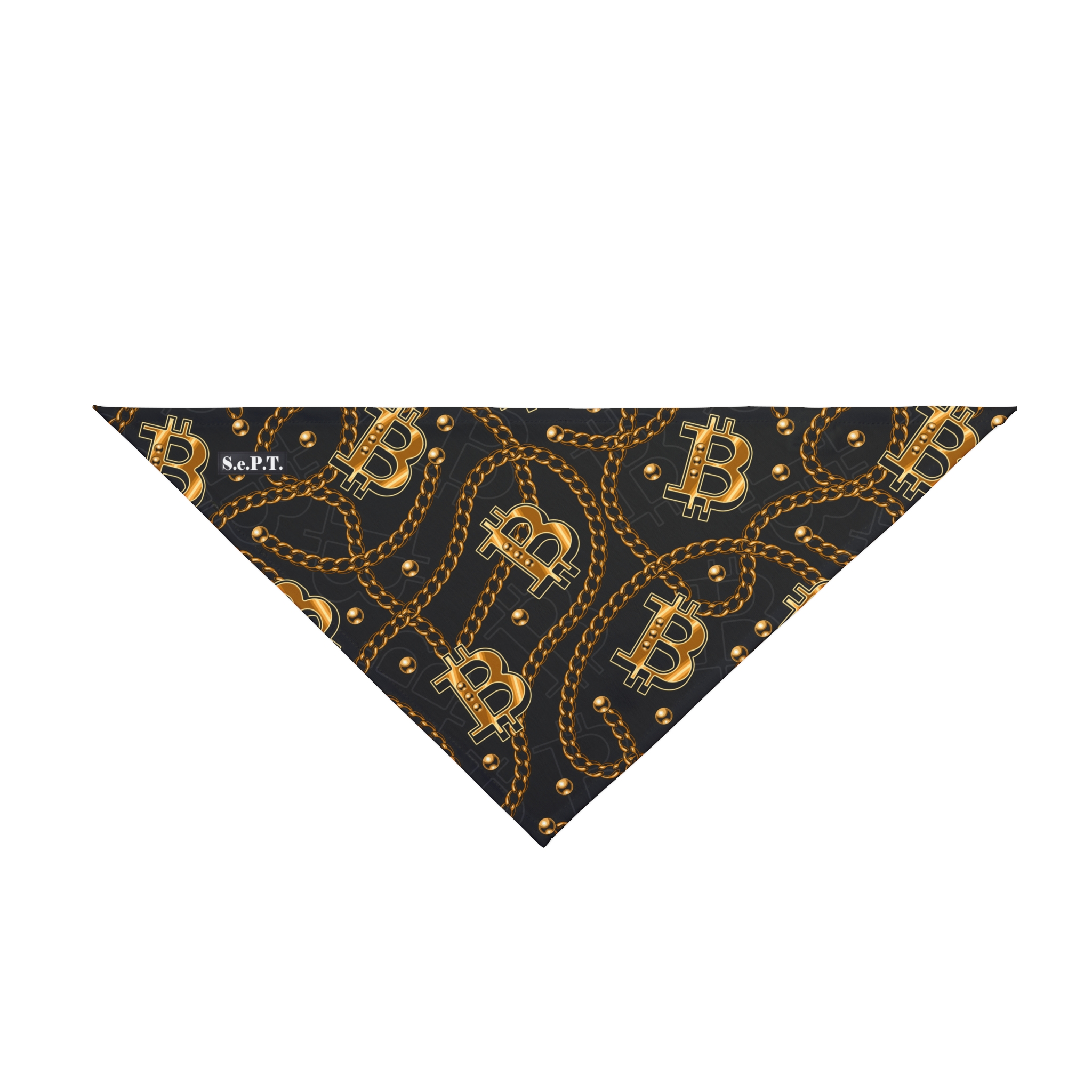Gold Chain Link Bitcoin Pet Bandana - (S.e.P.T.™) - Image 3