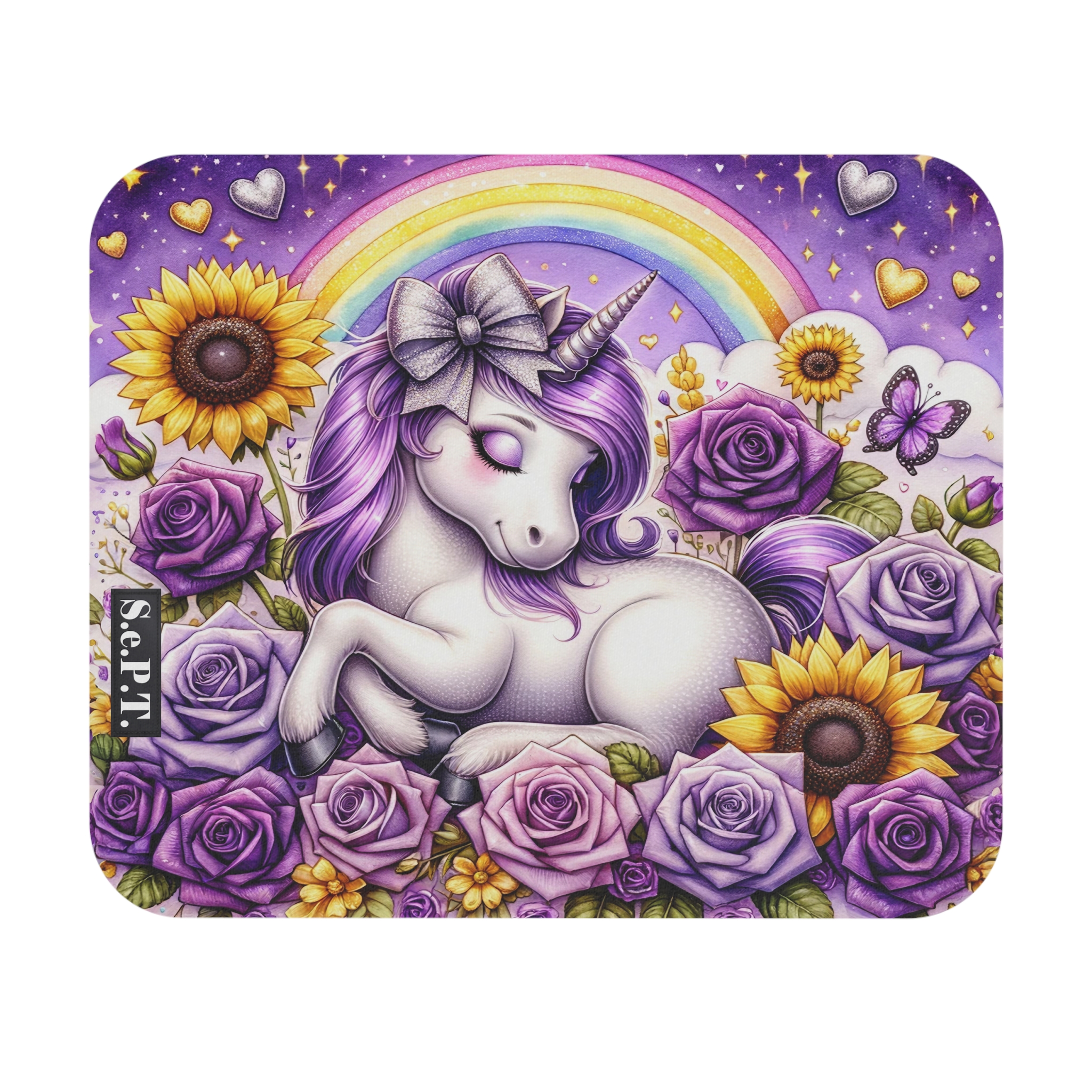 Floral Unicorn (Design 11) - 9x8 Mouse Pad - (S.e.P.T.)