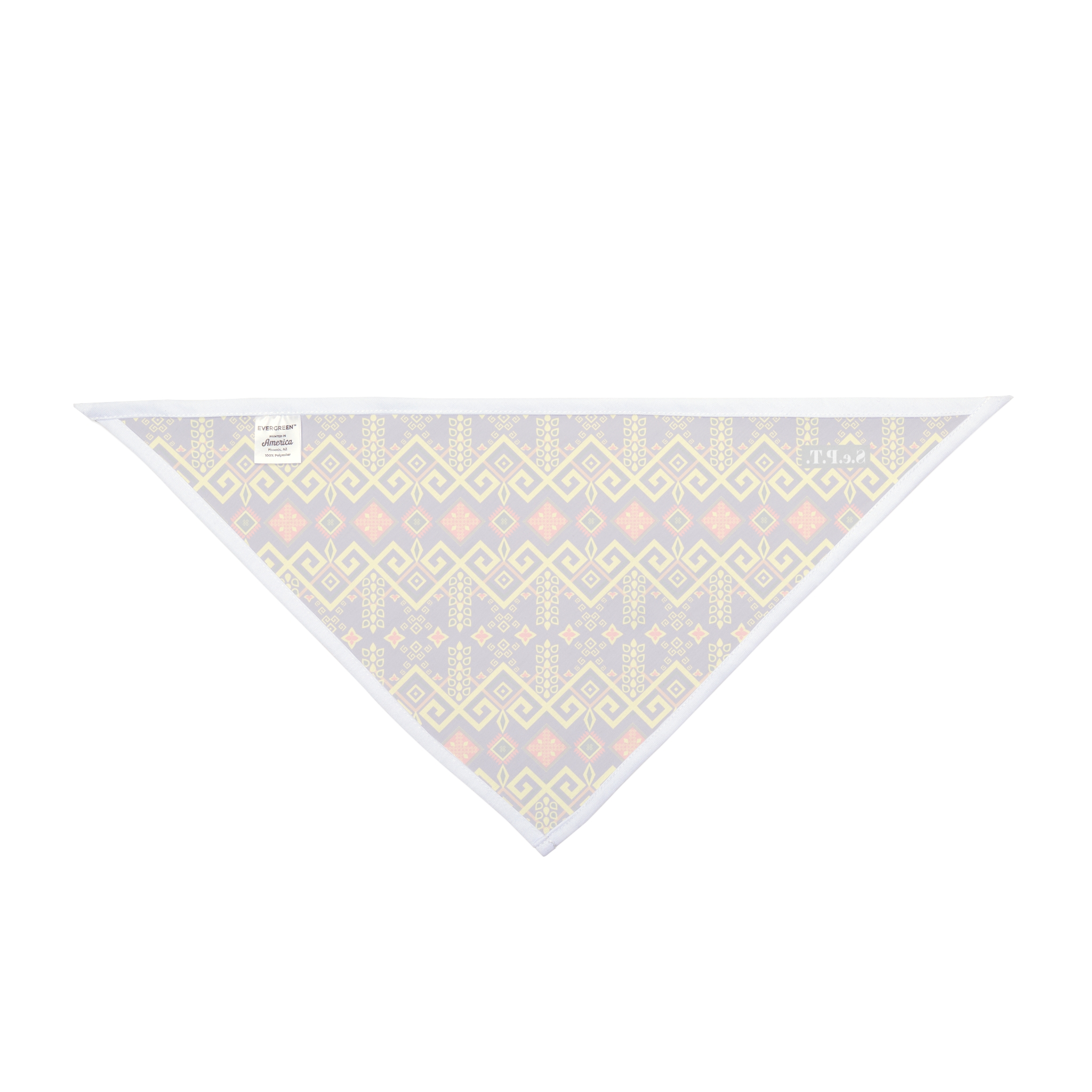 Tribal Maze Geometric Gold & Purple Print Dog Pet Bandana - (S.e.P.T.™) - Image 3
