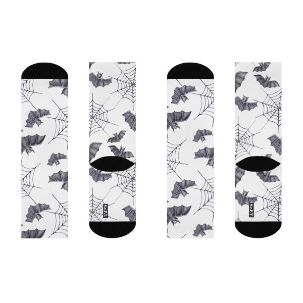 Flying Bats & Spiderweb Pattern Cushioned Crew Socks (S.e.P.T.) - Image 4