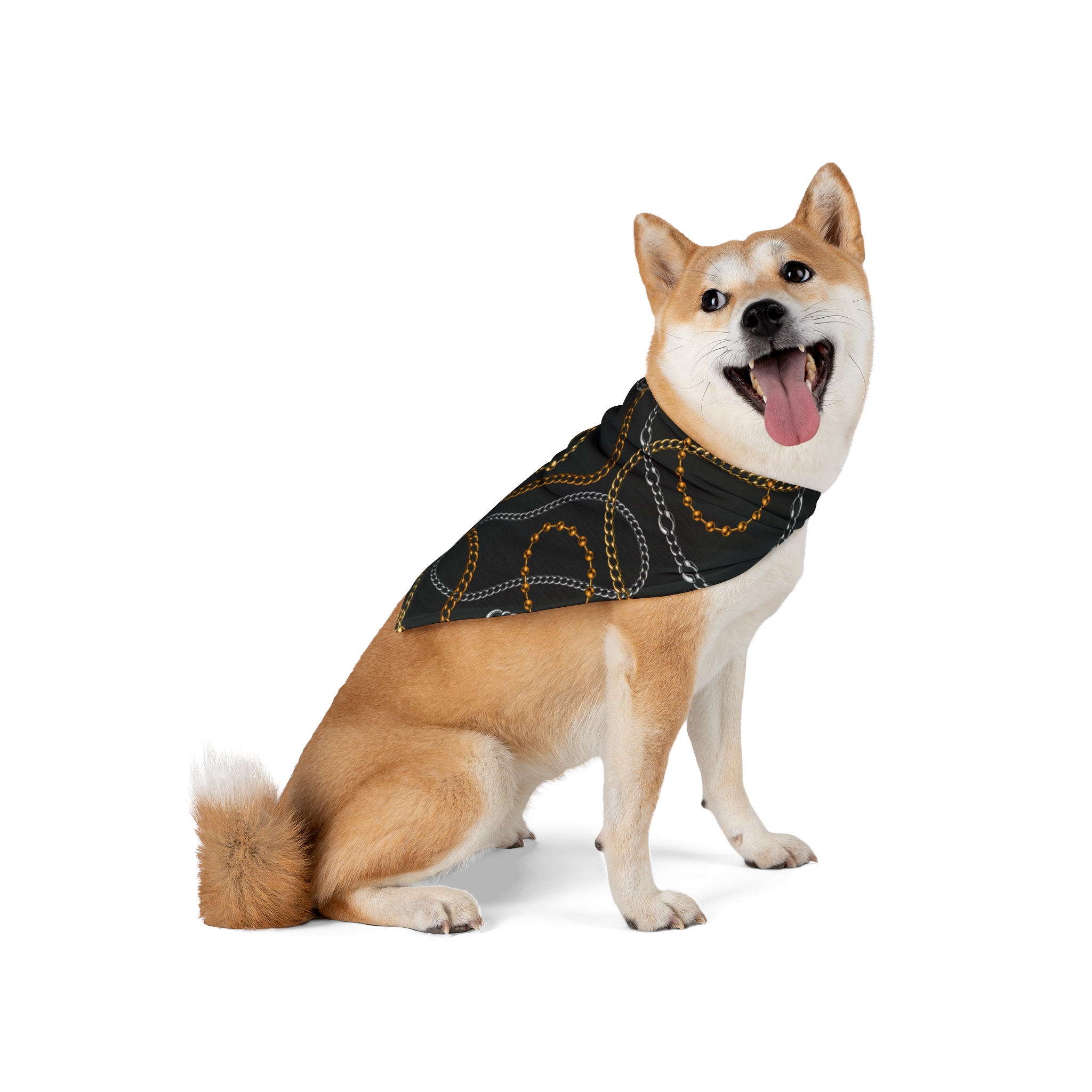 Mixed Metal Chain and Rope Pattern Pet Bandana - (S.e.P.T.) - Image 5