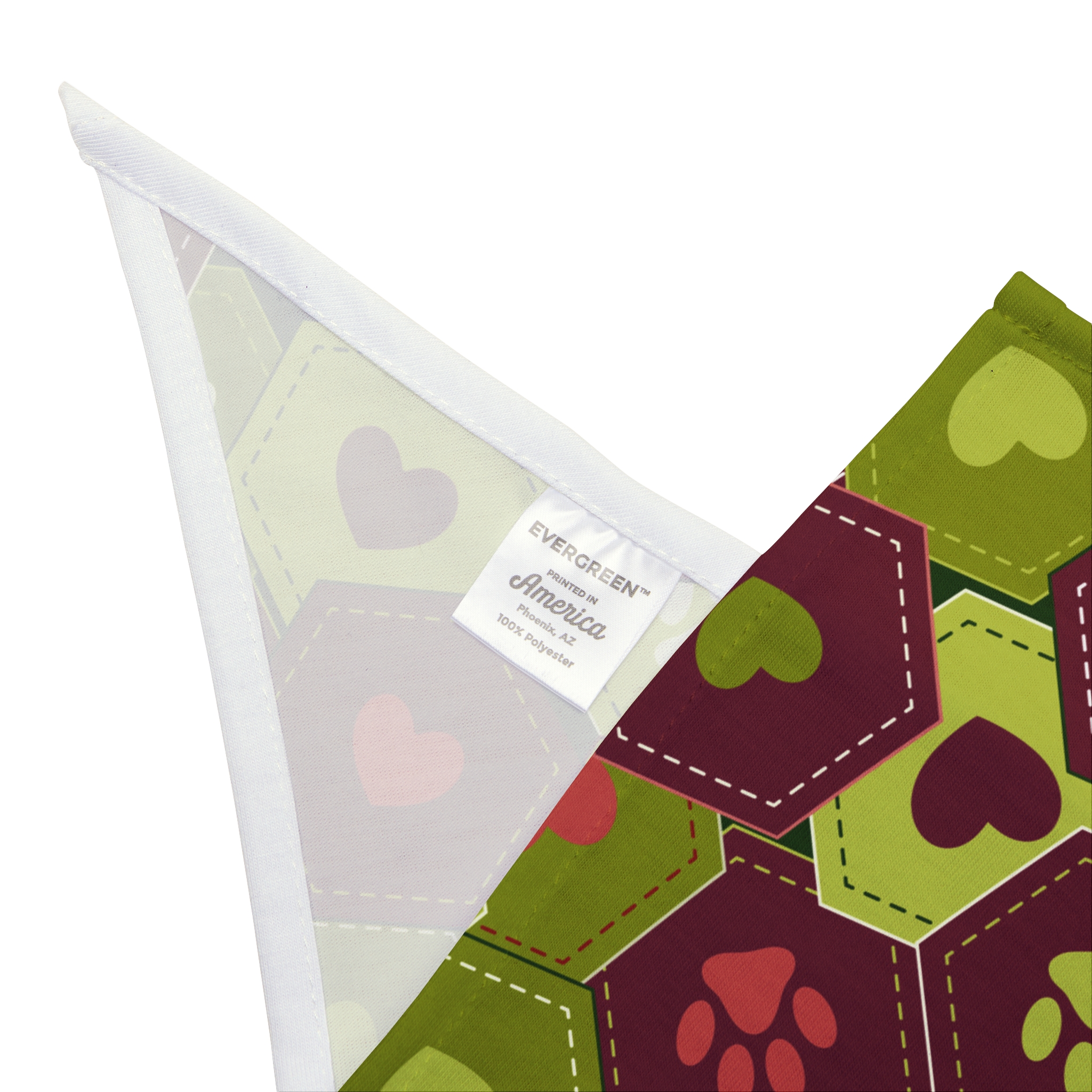 Maroon & Olive Green Hexagon Paw Pet Bandana - (S.e.P.T.™) - Image 5