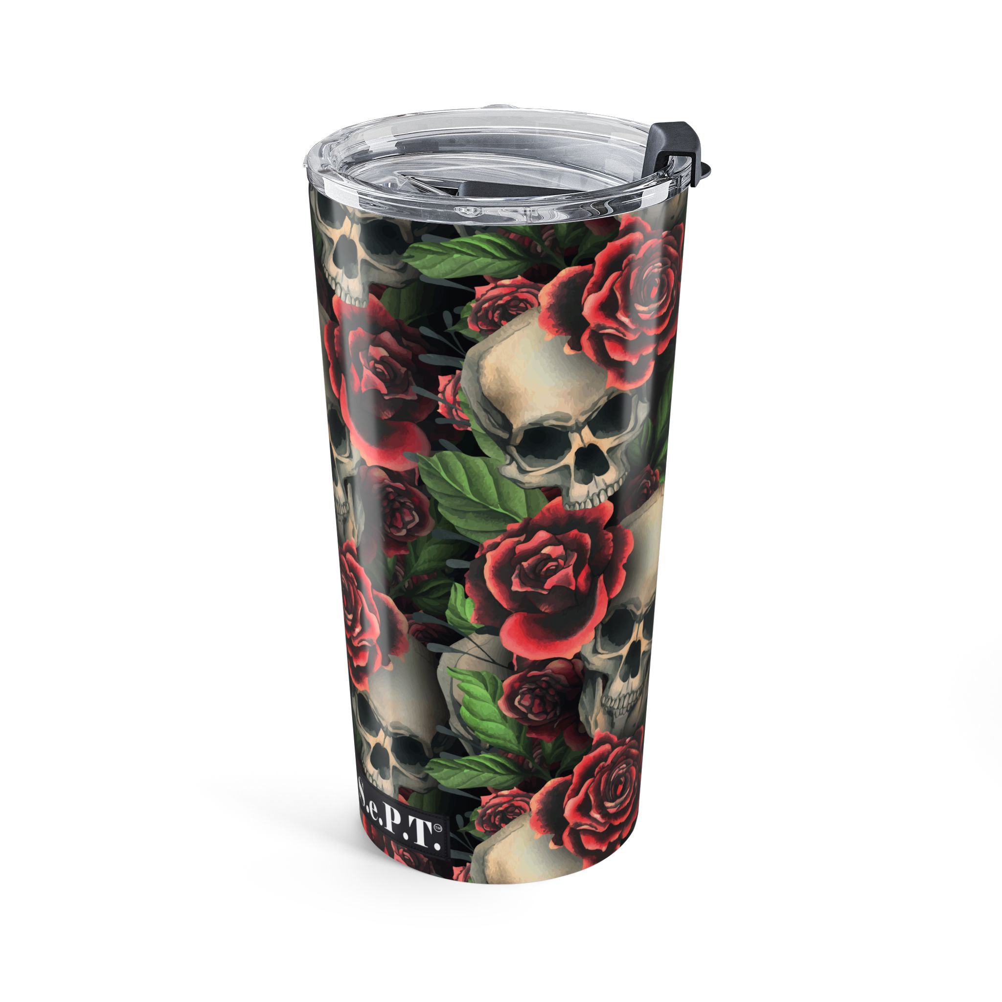 Gothic Skulls & Red Roses Print - Tumbler 20oz - (S.e.P.T.™) - Image 3