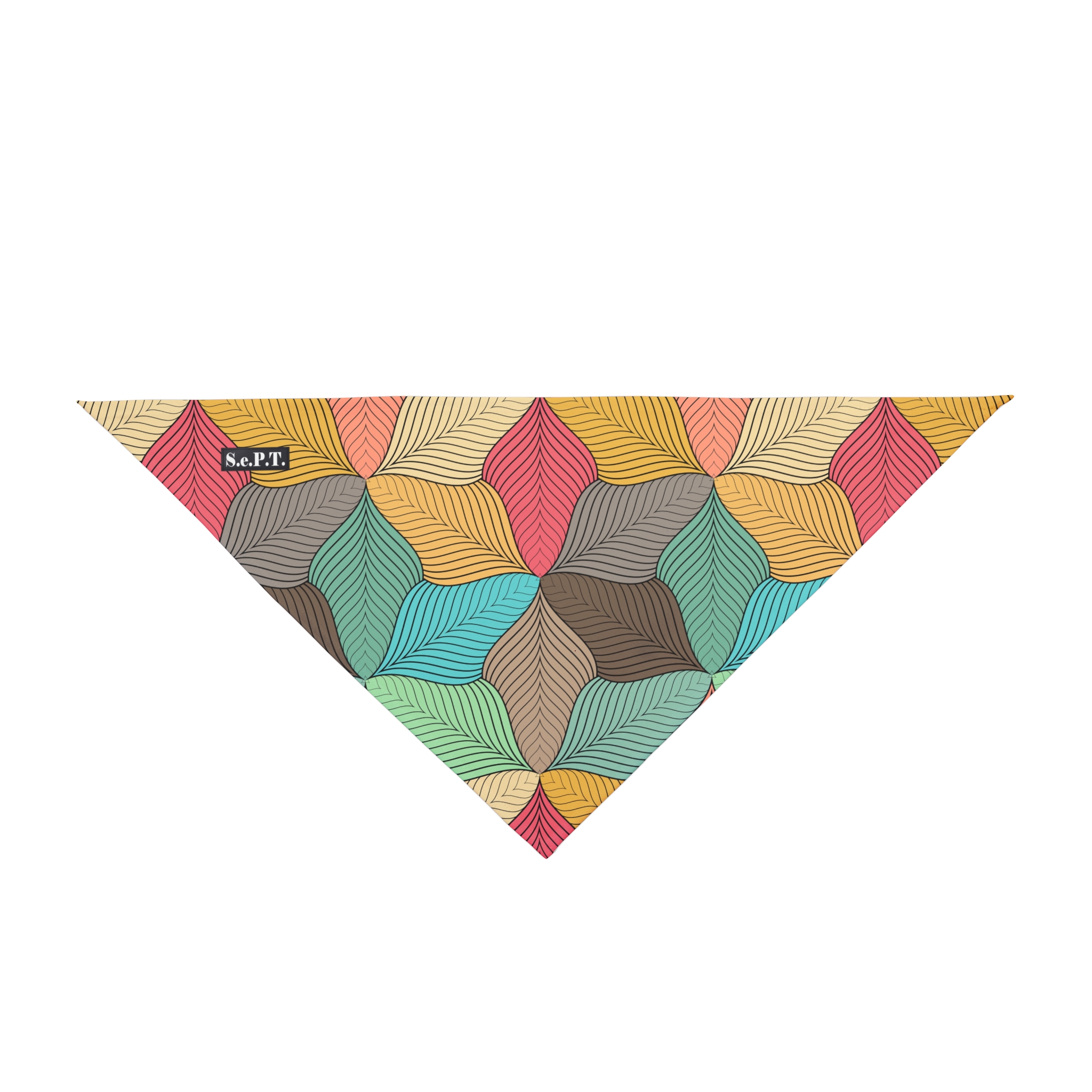 Mid-Century Modern Wavy Abstract Print #2 Dog Pet Bandana - (S.e.P.T.™) - Image 2