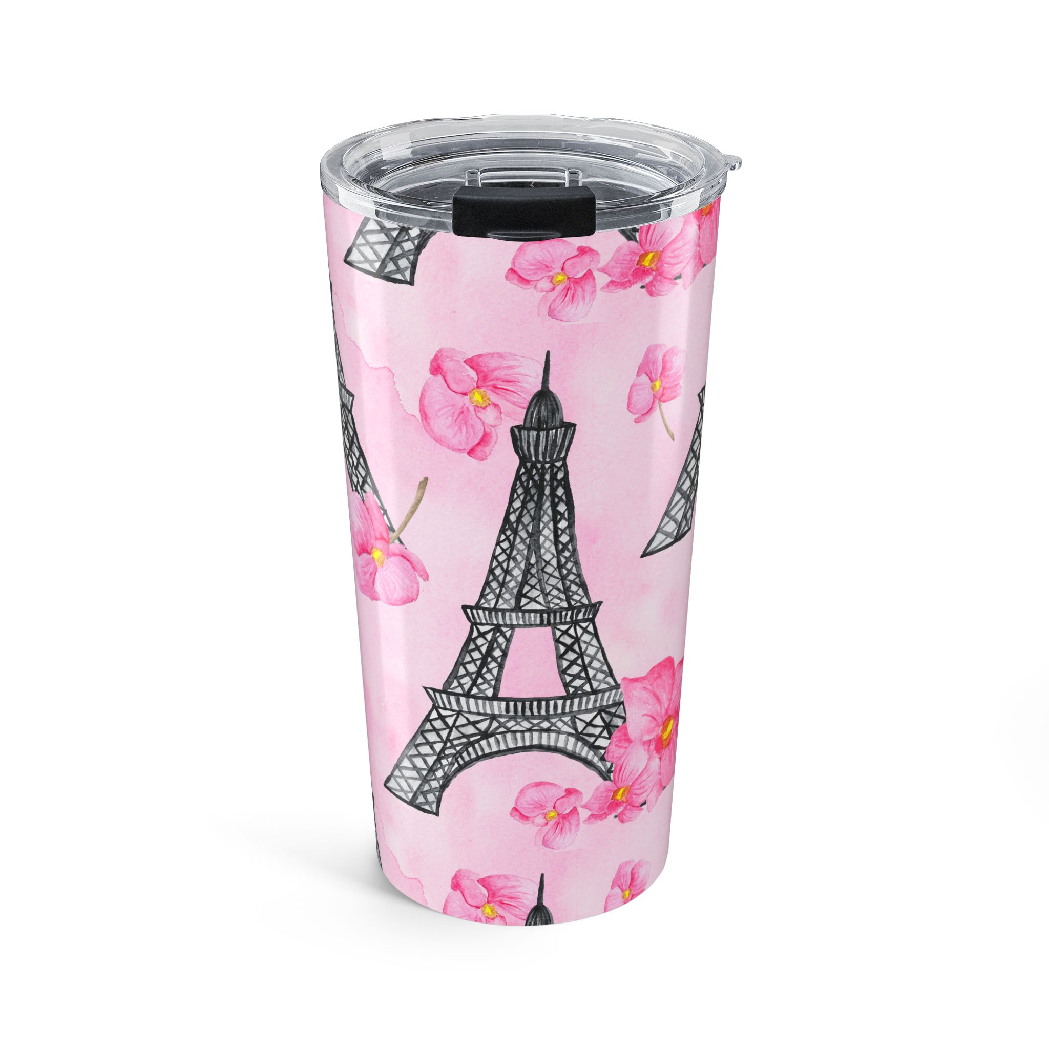 Parisian Eiffel Tower & Pink Floral - Tumbler 20oz - (S.e.P.T.™)