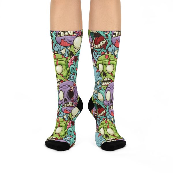 Brain Freeze! Cartoon Zombie Cushioned Crew Socks