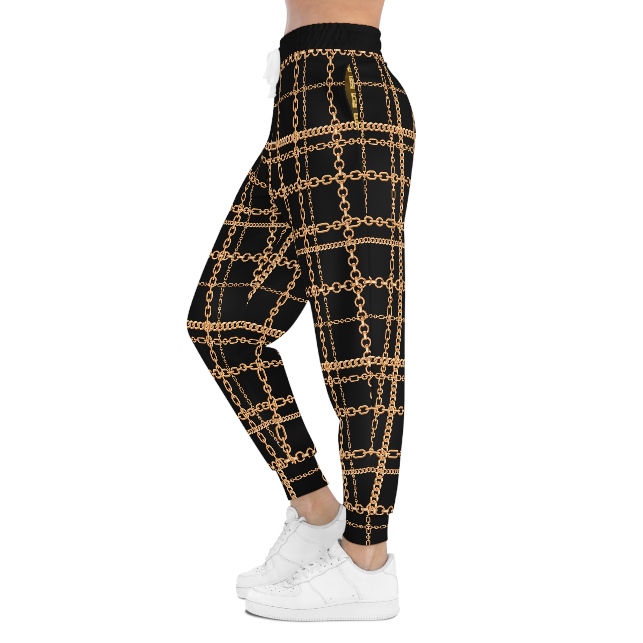 Luxury Baroque Gold Chain Plaid w/Treasure Pockets™ Athletic Joggers (S.e.P.T.™)