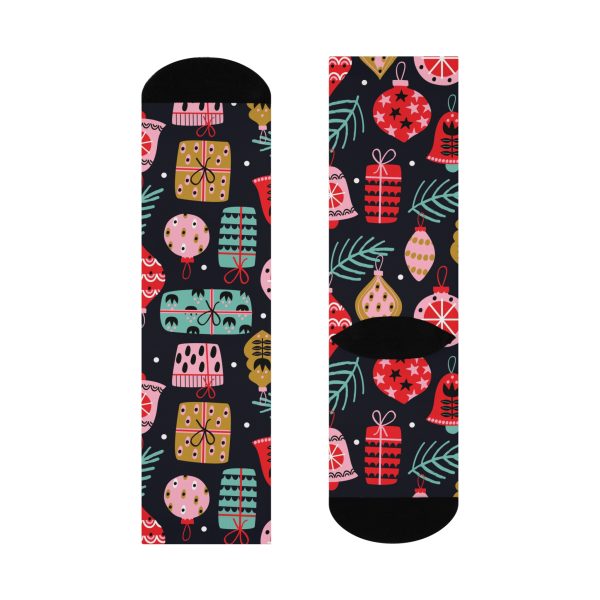 Holiday Cheer Ornaments (Design #2) Cushioned Crew Socks - Image 5