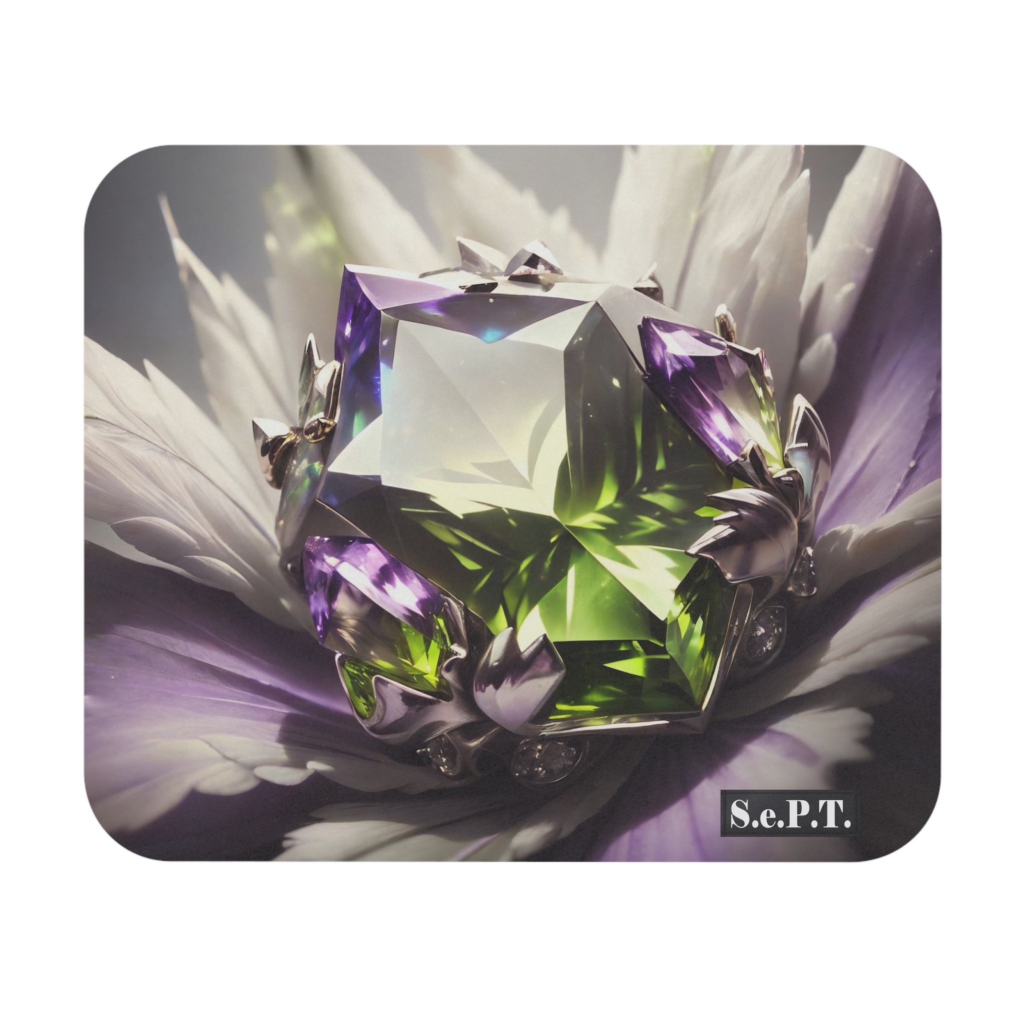 Elegant Gem-Themed Mouse Pad - Luxurious Floral Design - (S.e.P.T.)