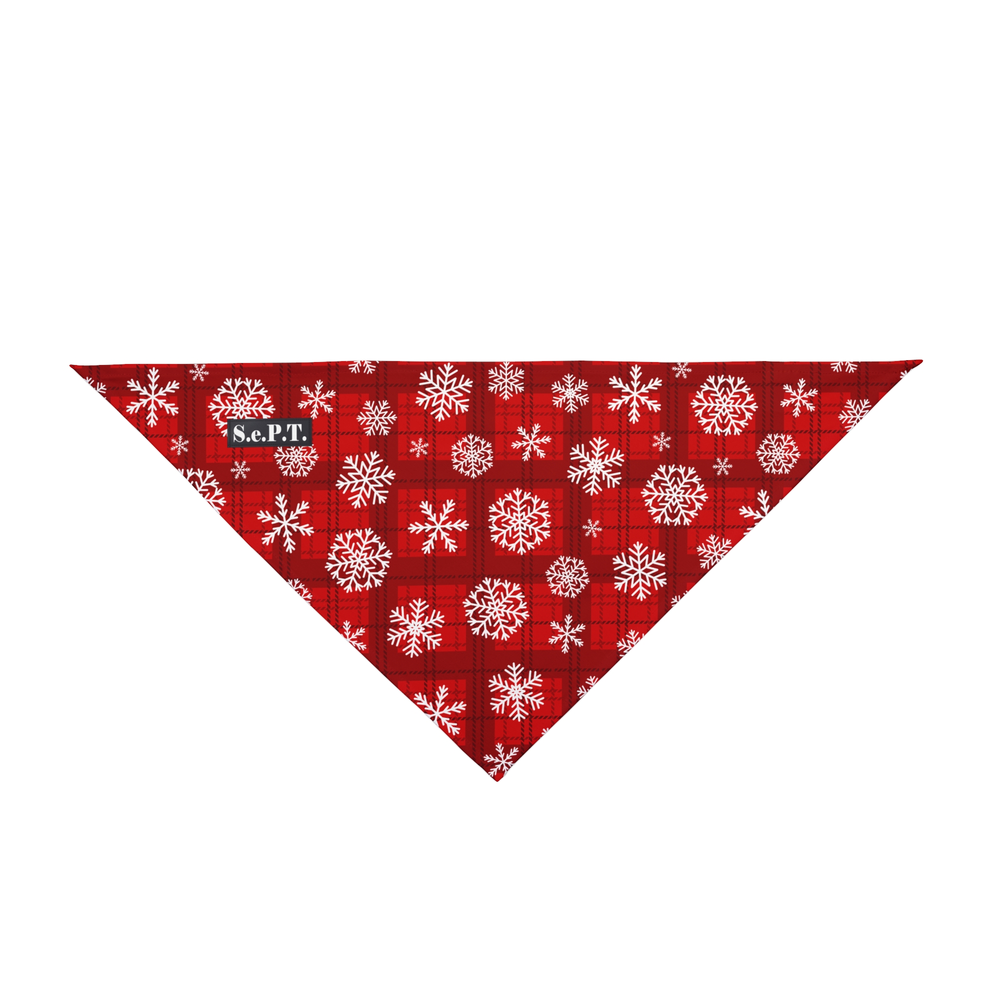 Holiday Cheer Red Tartan Snowflake Pet Bandana - (S.e.P.T.™) - Image 3