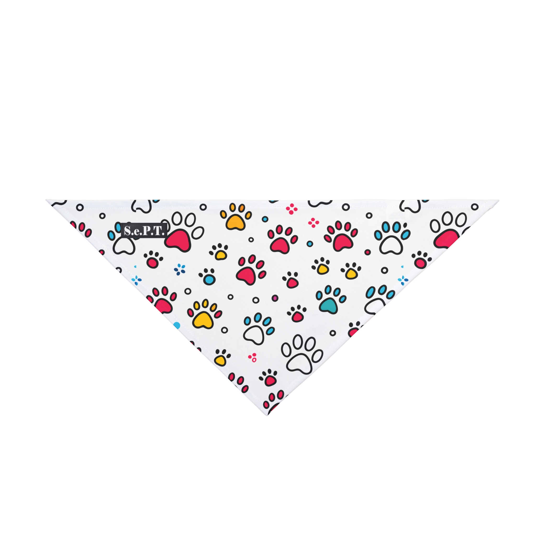 Vibrant Doodle Paw Prints Pet Bandana - (S.e.P.T.™) - Image 3